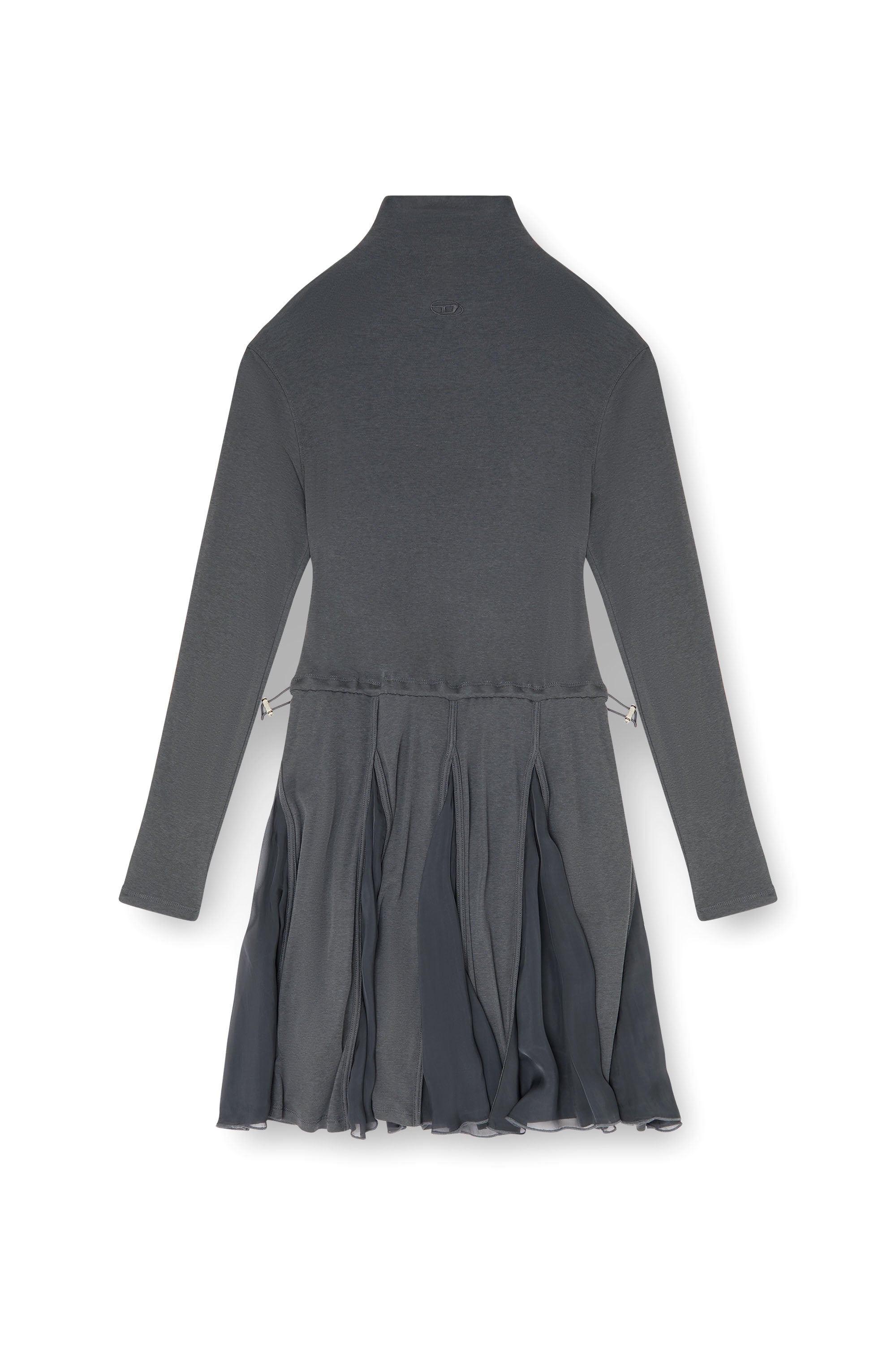Diesel - D-REI, Damen Rollkragen-Minikleid aus Jersey und Chiffon in null - 1