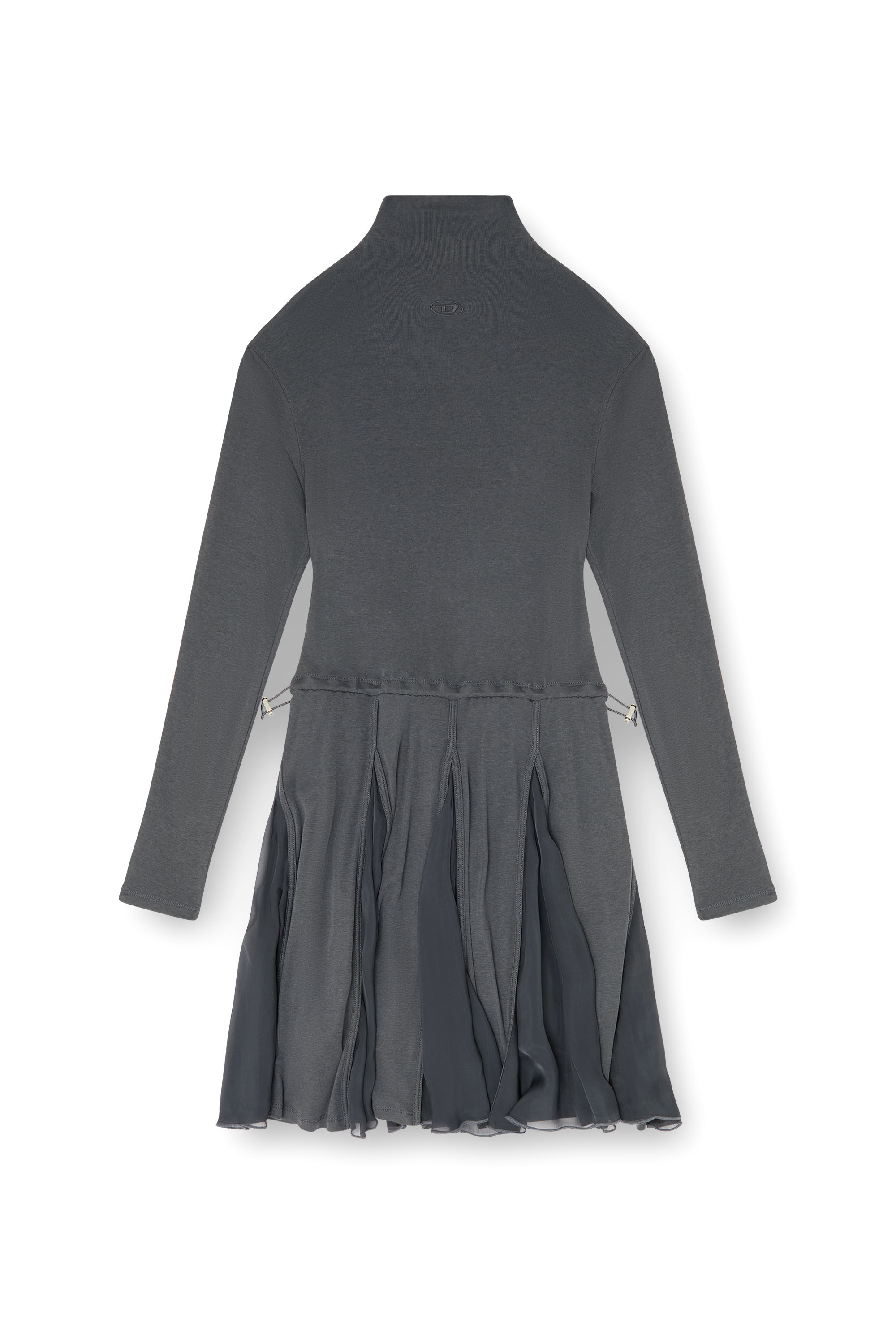 Diesel - D-REI, Damen Rollkragen-Minikleid aus Jersey und Chiffon in null - 2