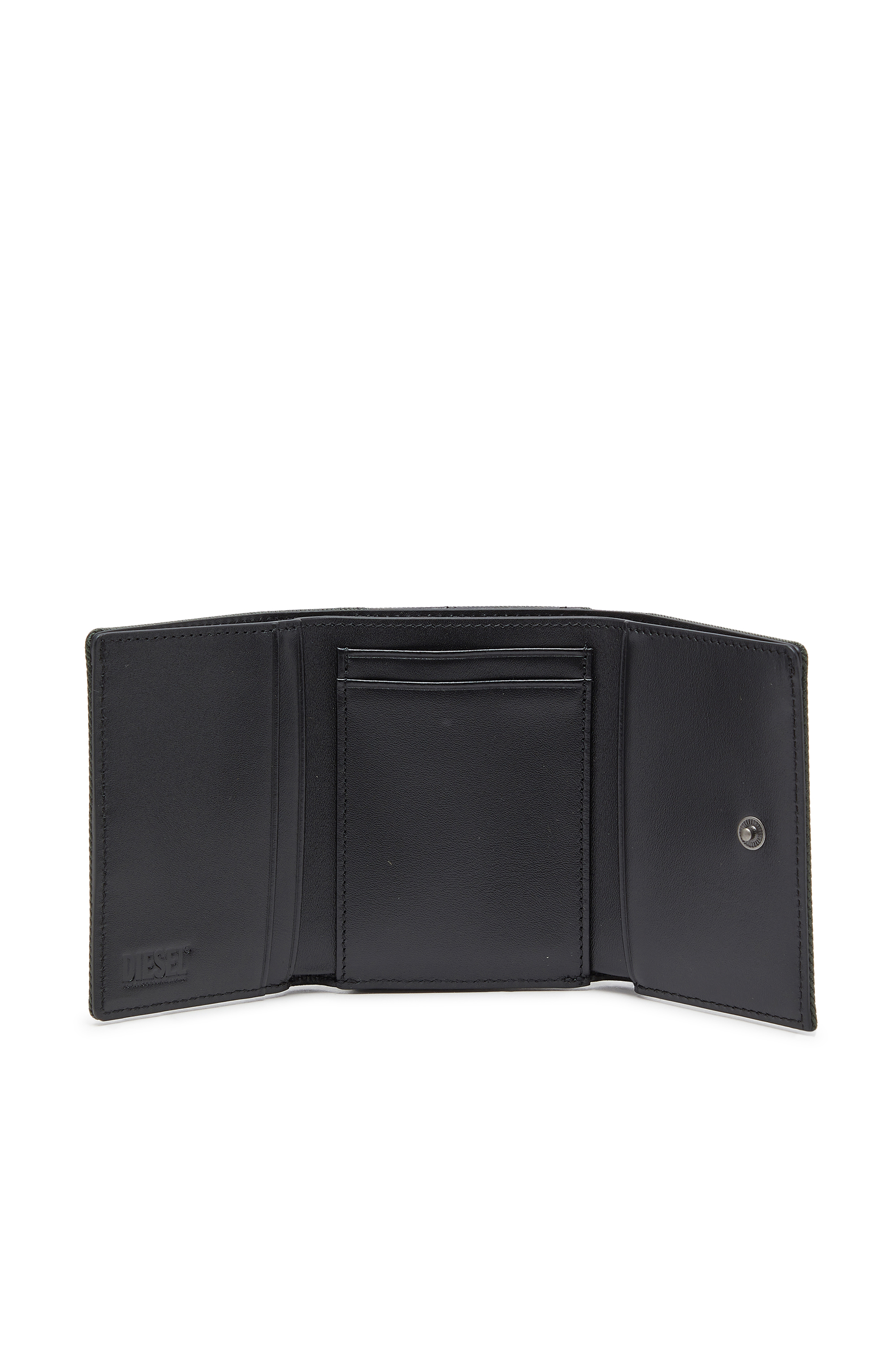 Diesel - D-PACK TRI FOLD COIN 3D, Herren M&uuml;nztasche mit gepr&auml;gtem patch in Gr&uuml;n - 3