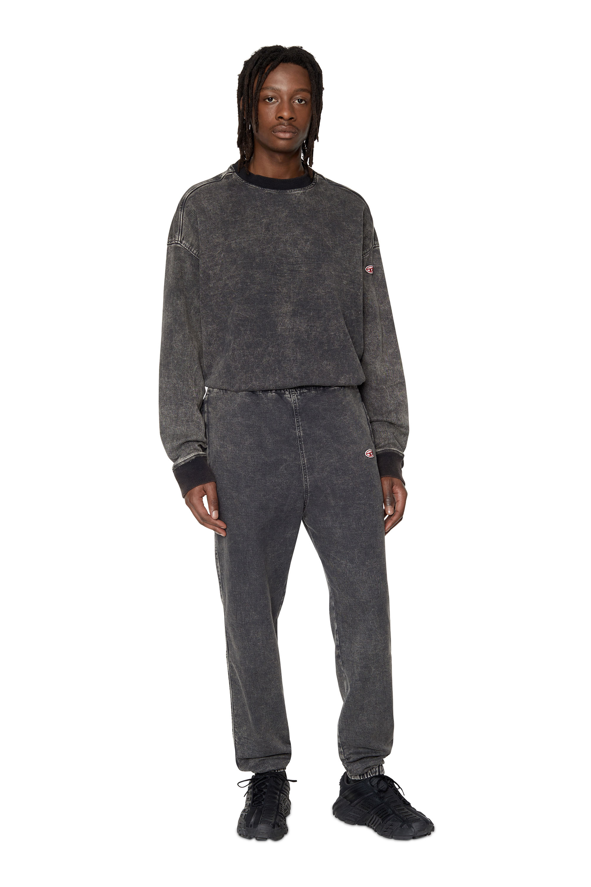 Diesel - D-KRIB TRACK DENIM SWEATSHIRT, Schwarz/Dunkelgrau - Image 2