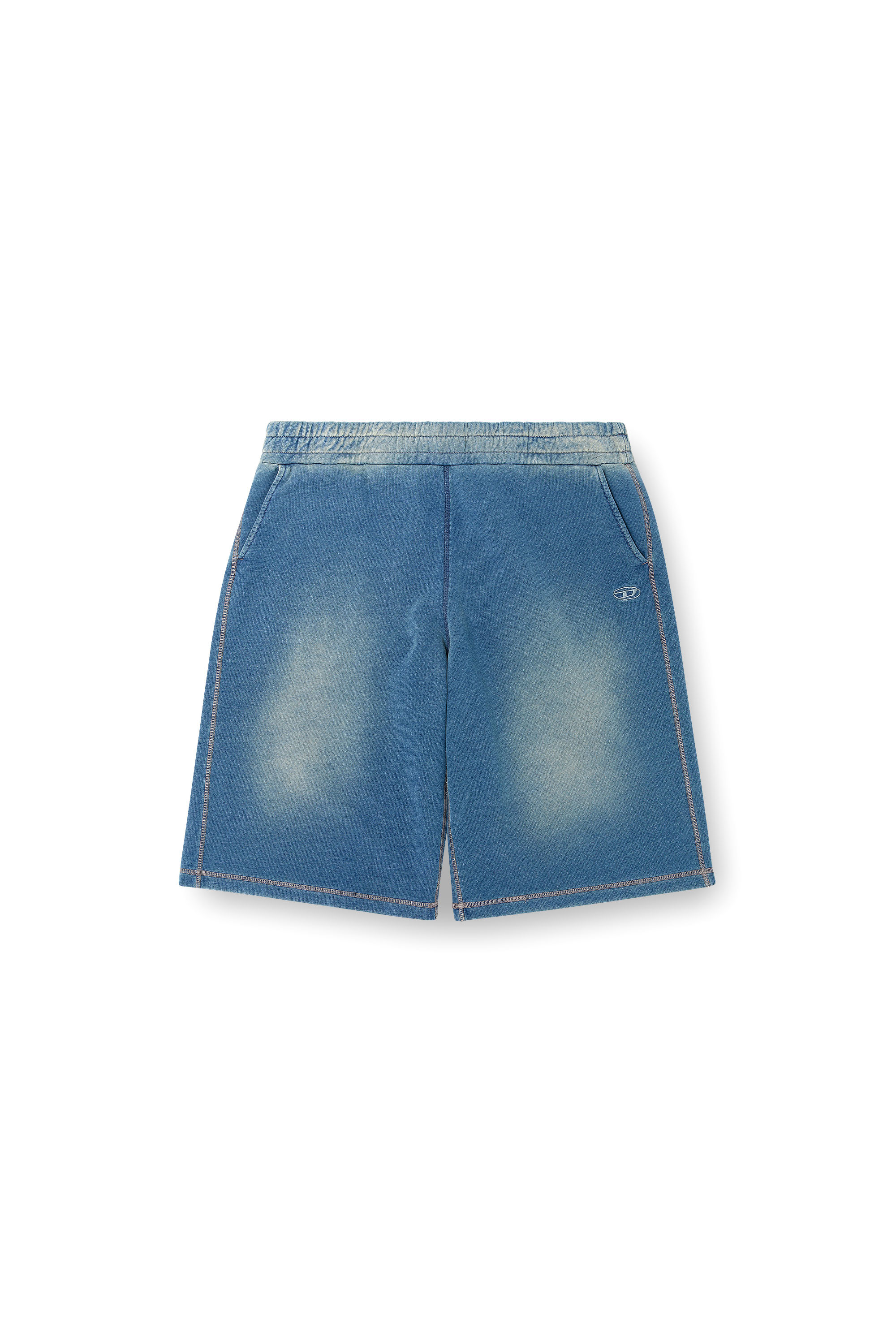 Diesel - P-CERCHIO, Herren Verblasste Indigo-Sweatshorts in Blau - 3