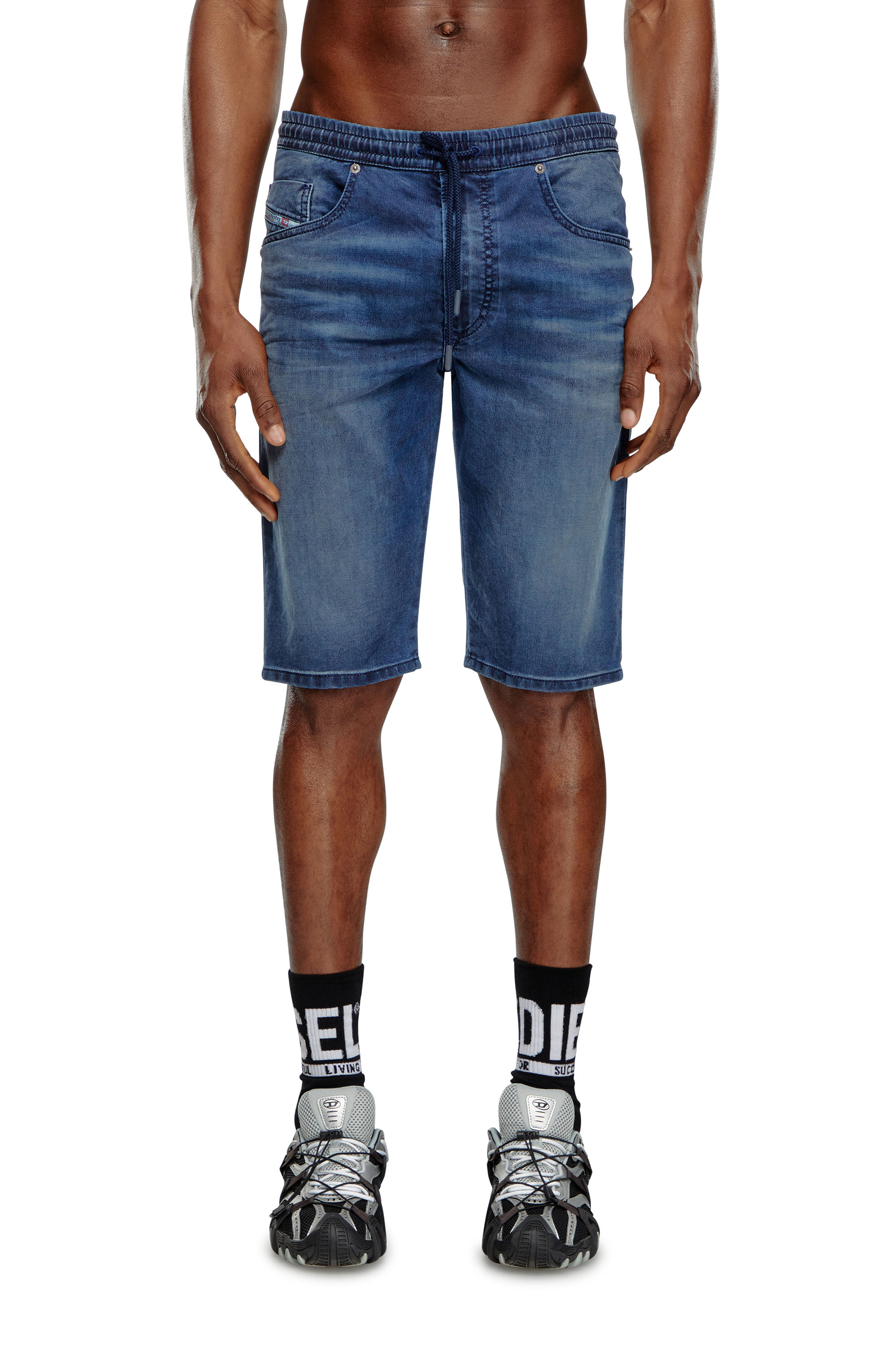 Diesel - 2033 D-KROOLEY-SHORT JOGG, Herren Chinoshorts aus JoggJeans in Mittelblau - 3