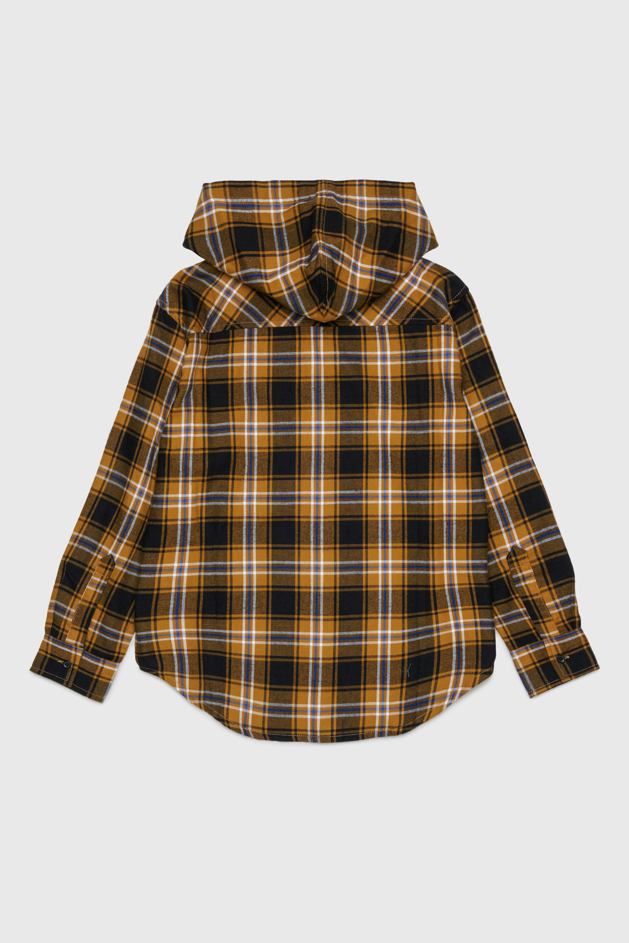 Diesel - CHECK OVER, Herren Hooded check shirt mit Oval D Stickerei in Braun - 2