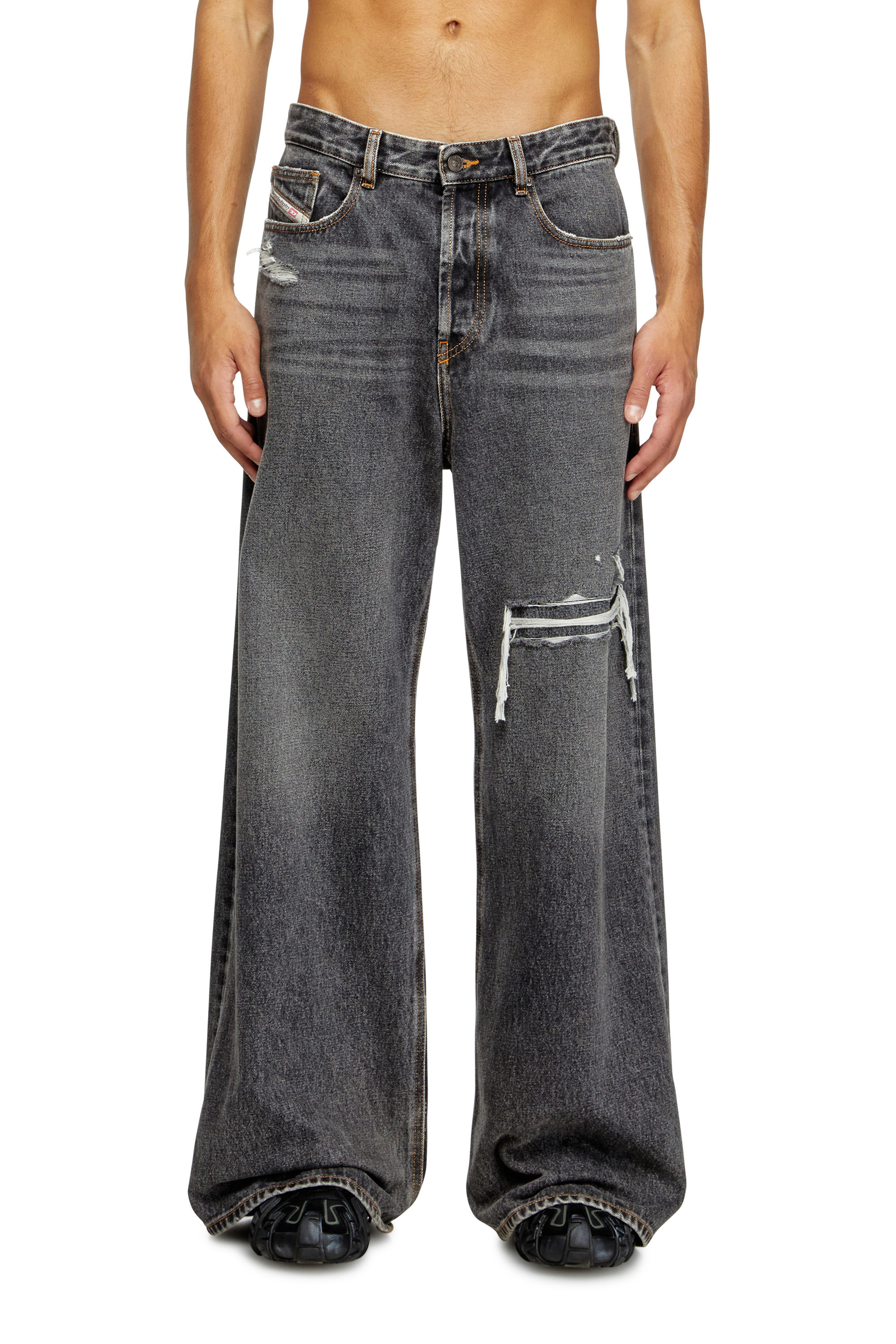 Diesel - Herren Relaxed Jeans D-Rise 007F6, Schwarz/Dunkelgrau - 2