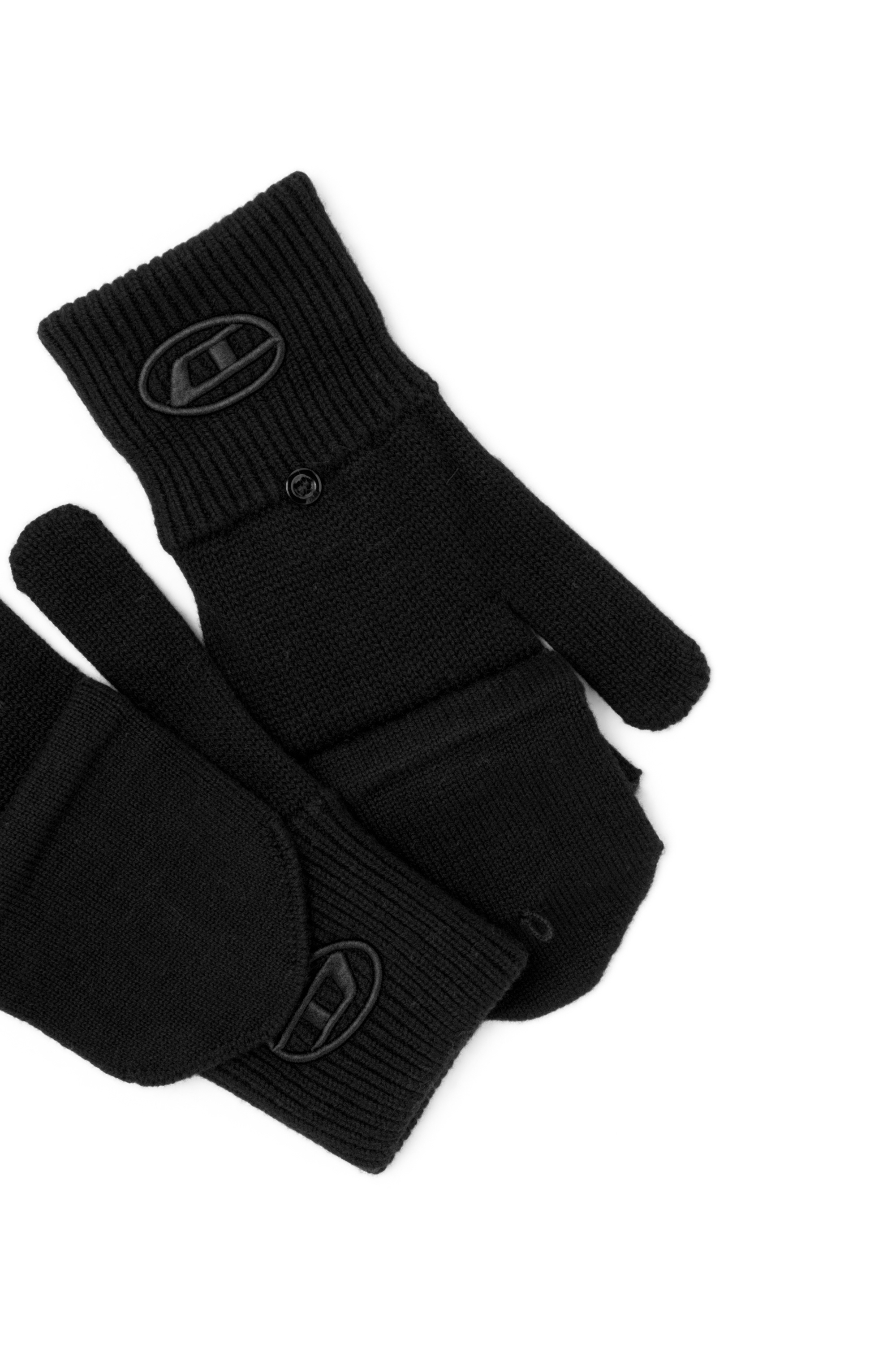Diesel - K-CODY-B, Unisex Handschuhe aus Wollmischung mit Oval-D-Logo in Schwarz - 3