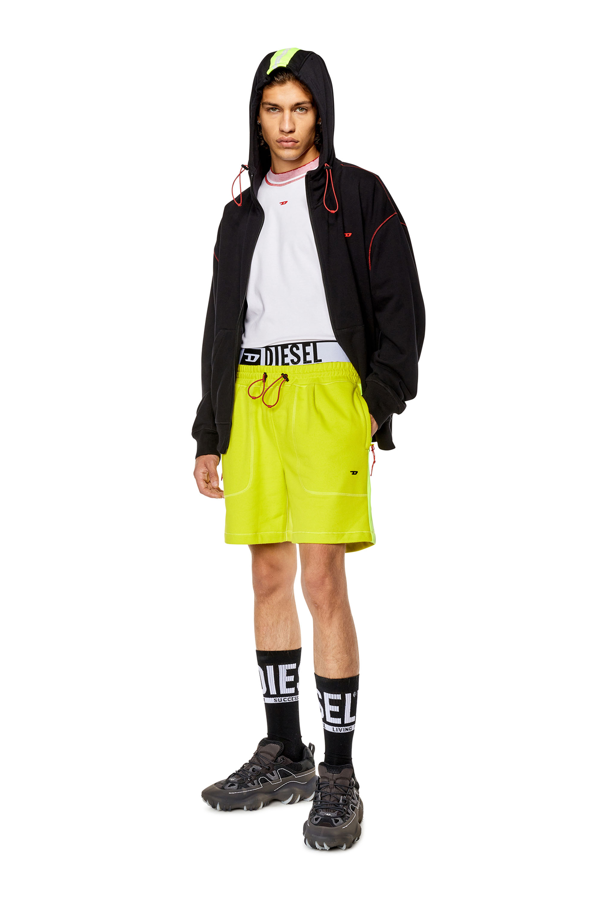 Diesel - AMST-DAVOS-HT23, Man Zip-up hoodie with reflective logo bands in Multicolor - Image 2