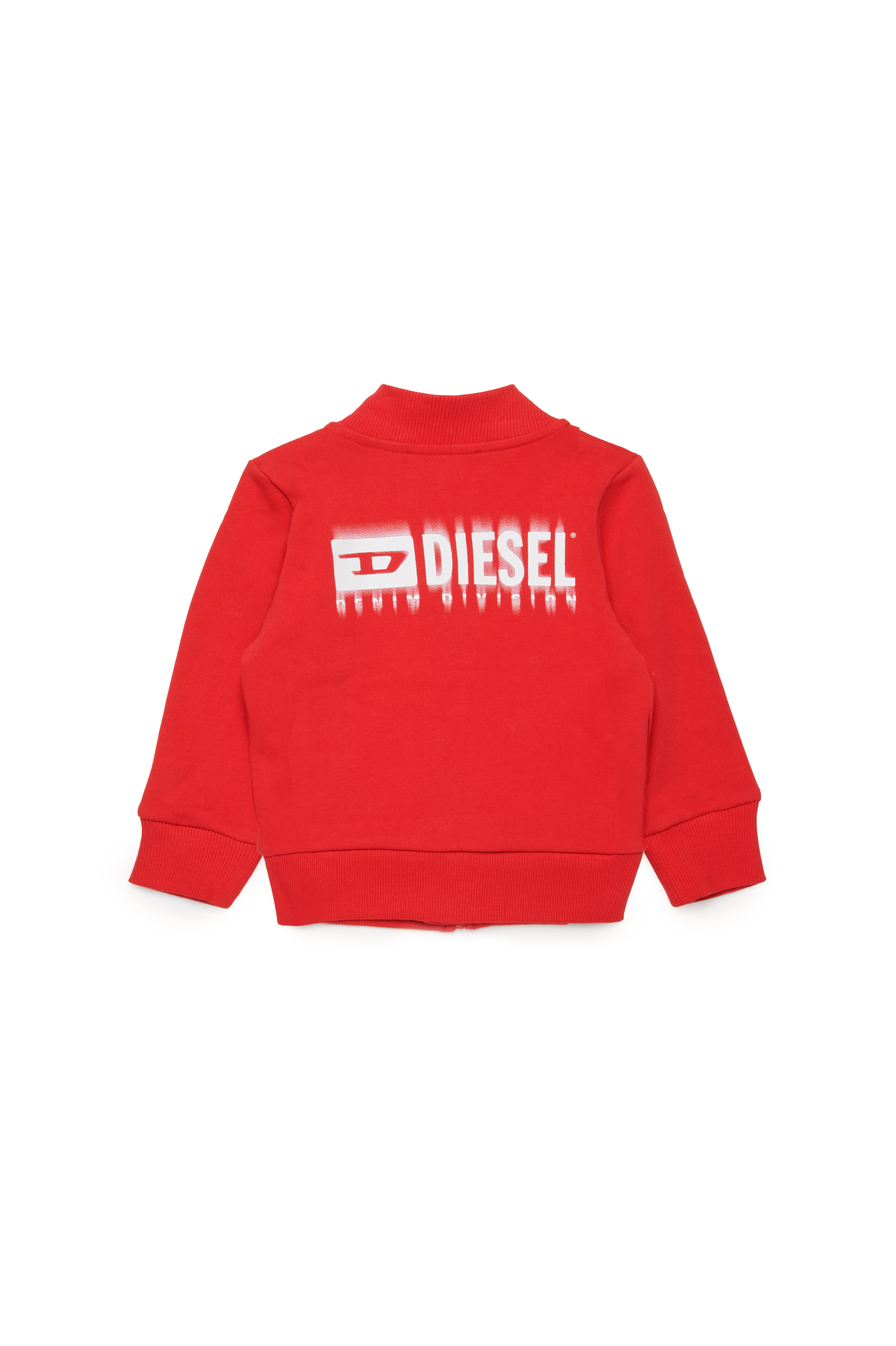 Diesel - SVOUGZIPALB, Unisex Reißverschluss-Sweatshirt mit verschmiertem Logo in Rot - Image 2