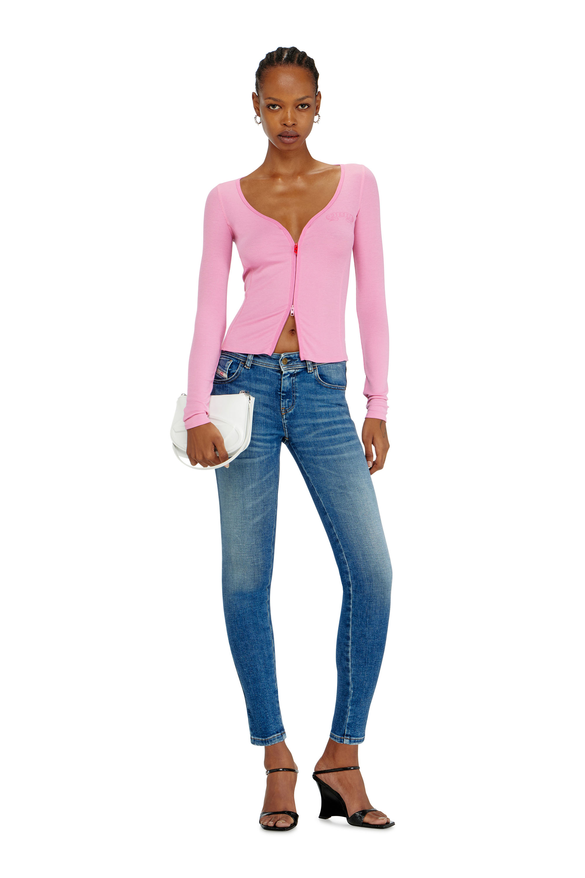 Diesel - Damen Skinny Jeans 2017 Slandy 09P71, Mittelblau - 1