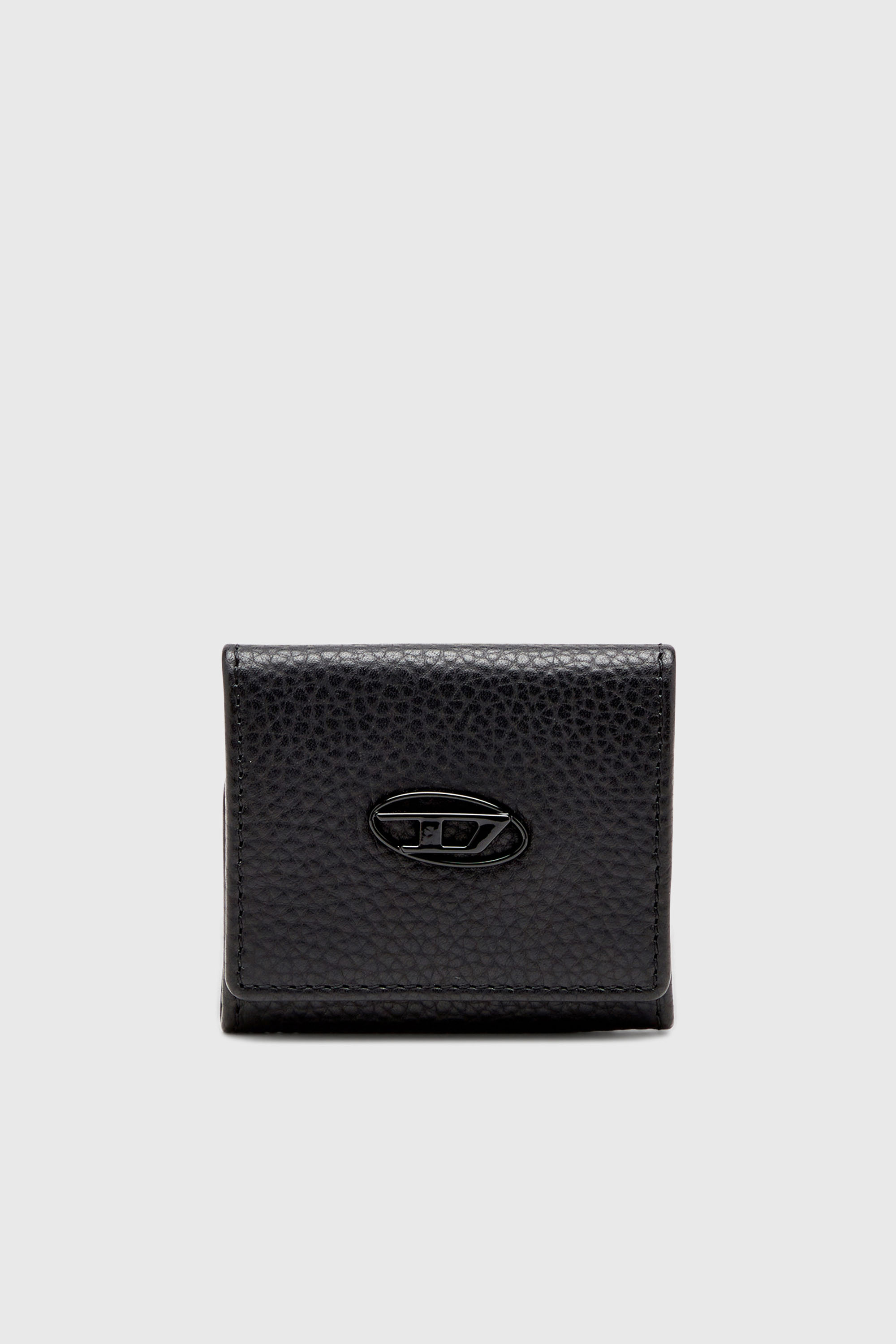 Diesel - HISSU EVO COIN CASE, Herren M&uuml;nzetui aus genarbtem Leder in Schwarz - 1