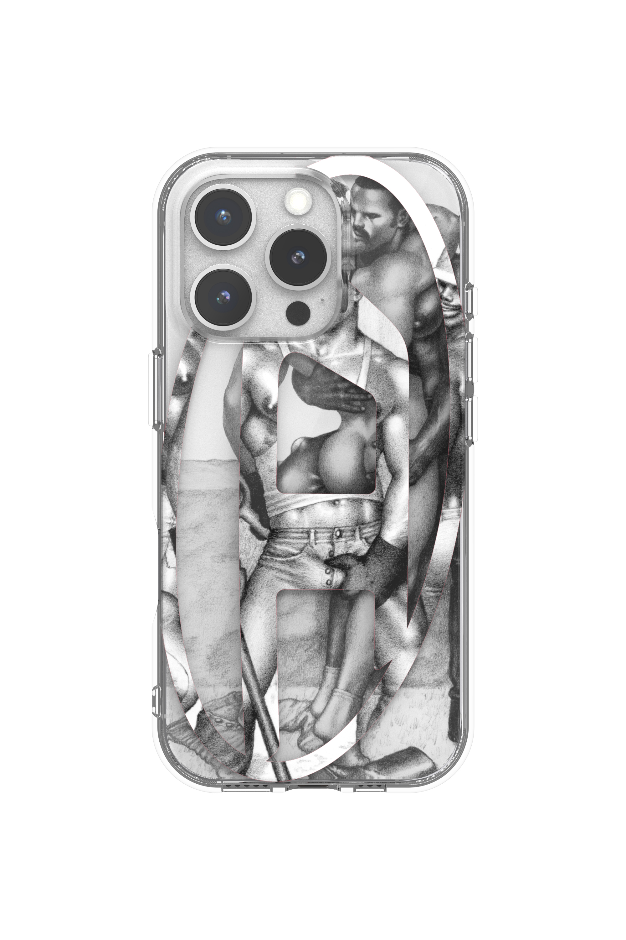 Diesel - 60388 DIESEL TOM OF FINLAND AOP CASE, Unisex ToFF Case iPhone 16 Pro in Grau - 4