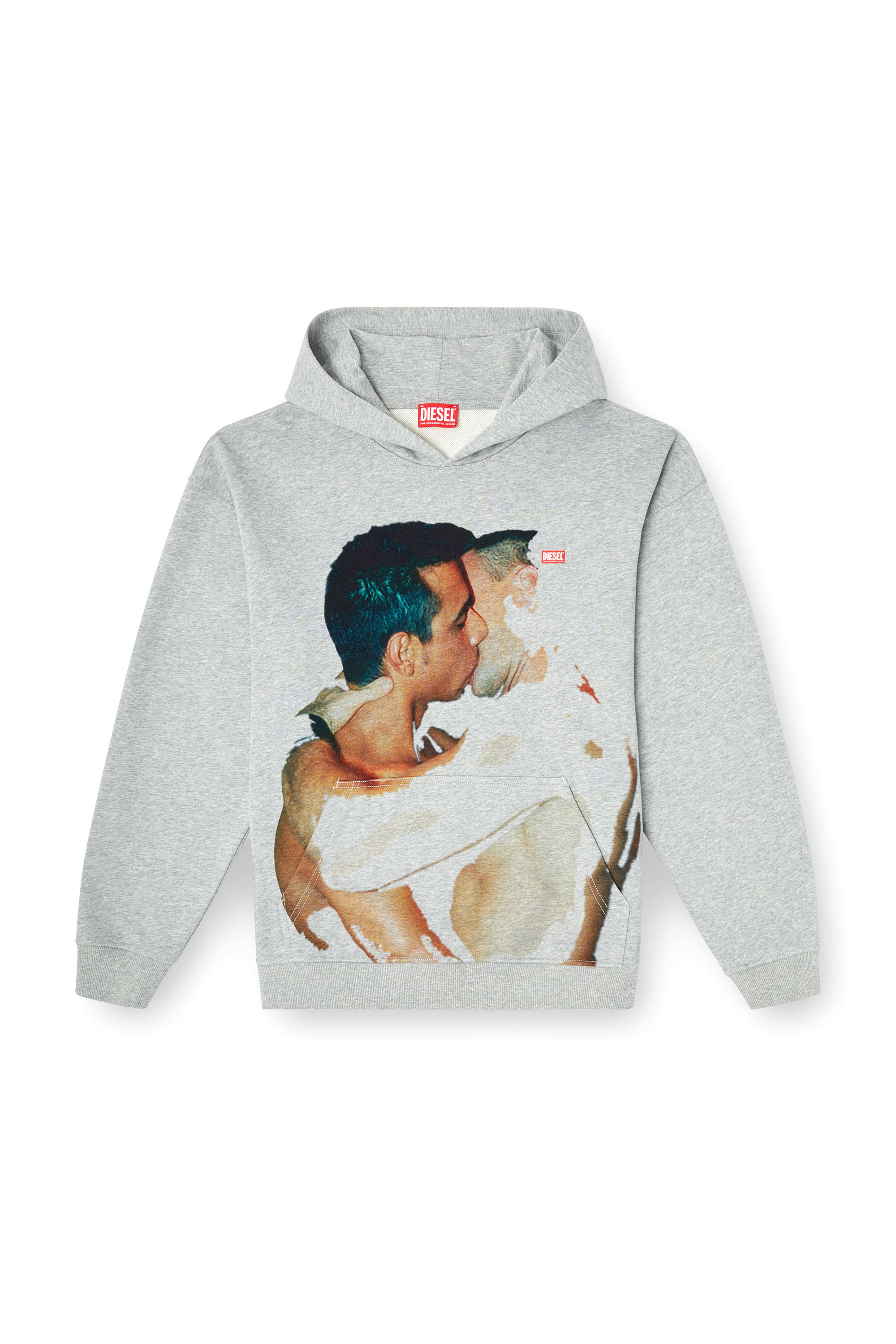 Diesel - PR-S-BOXT-HOOD-TOM25, Unisex Kapuzen-Pullover mit Grafik-Print in Grau - 4