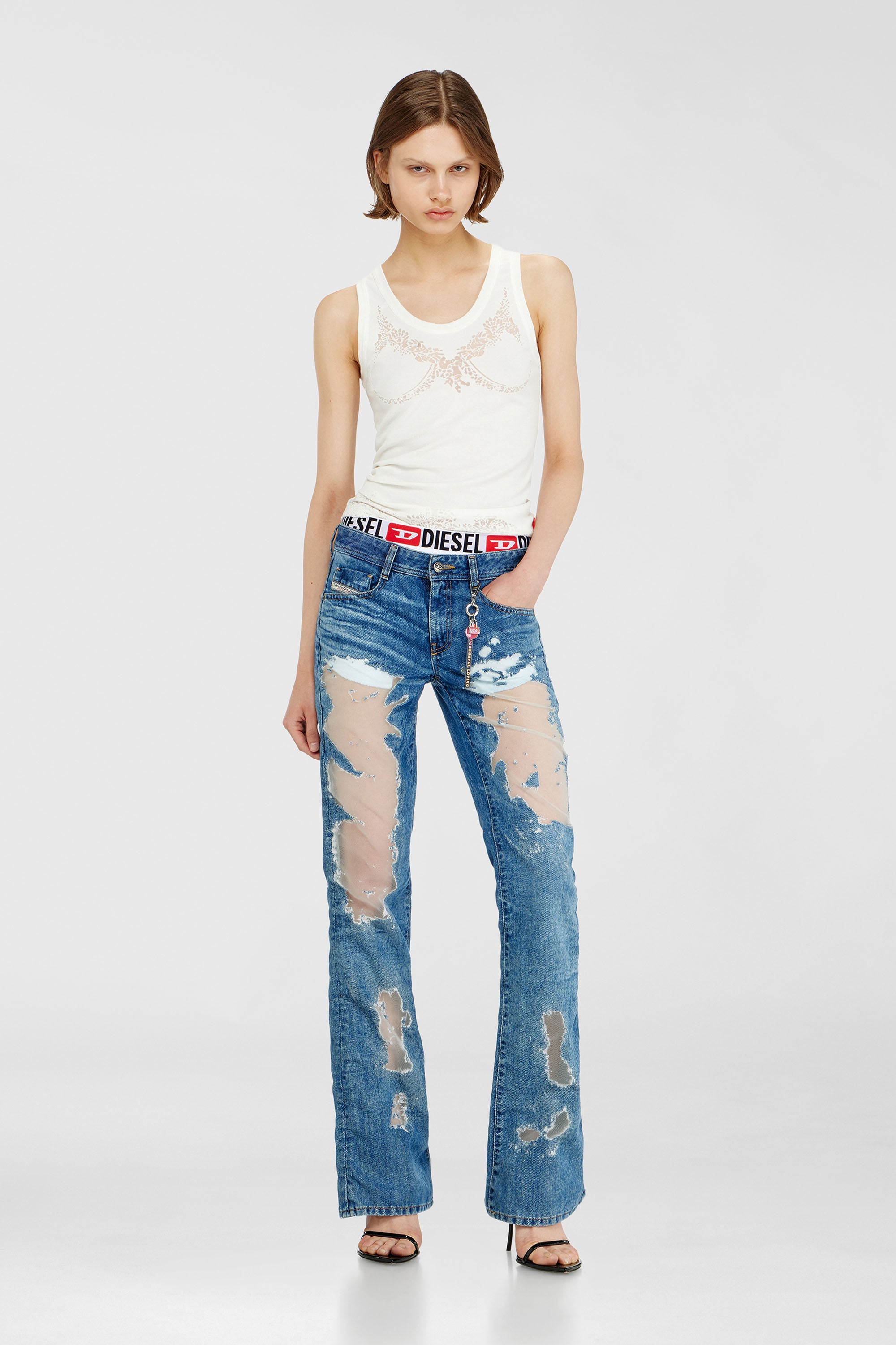 Diesel - Damen Bootcut Jeans 1969 D-Ebbey 068ZH, Mittelblau - 2