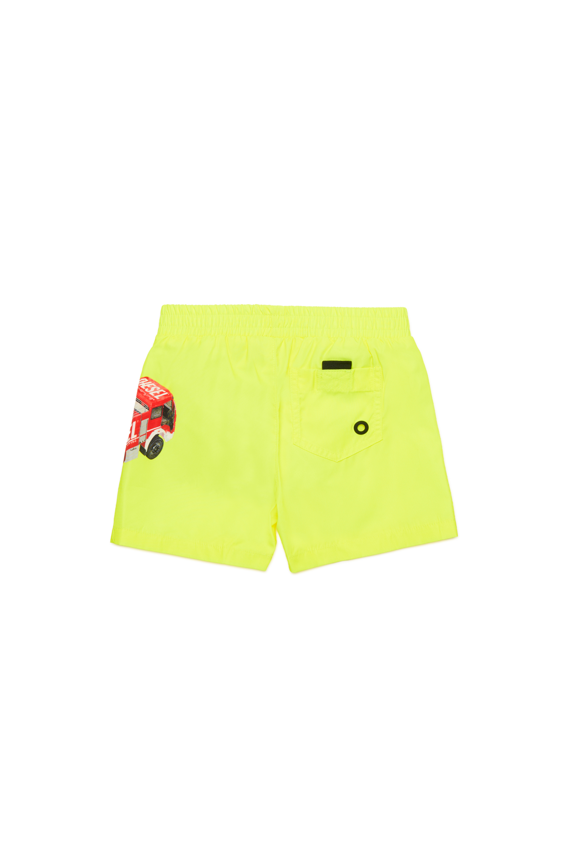 Diesel - MIPERRIB, Man's Swim shorts with fire truck print in Yellow Fluo - 2