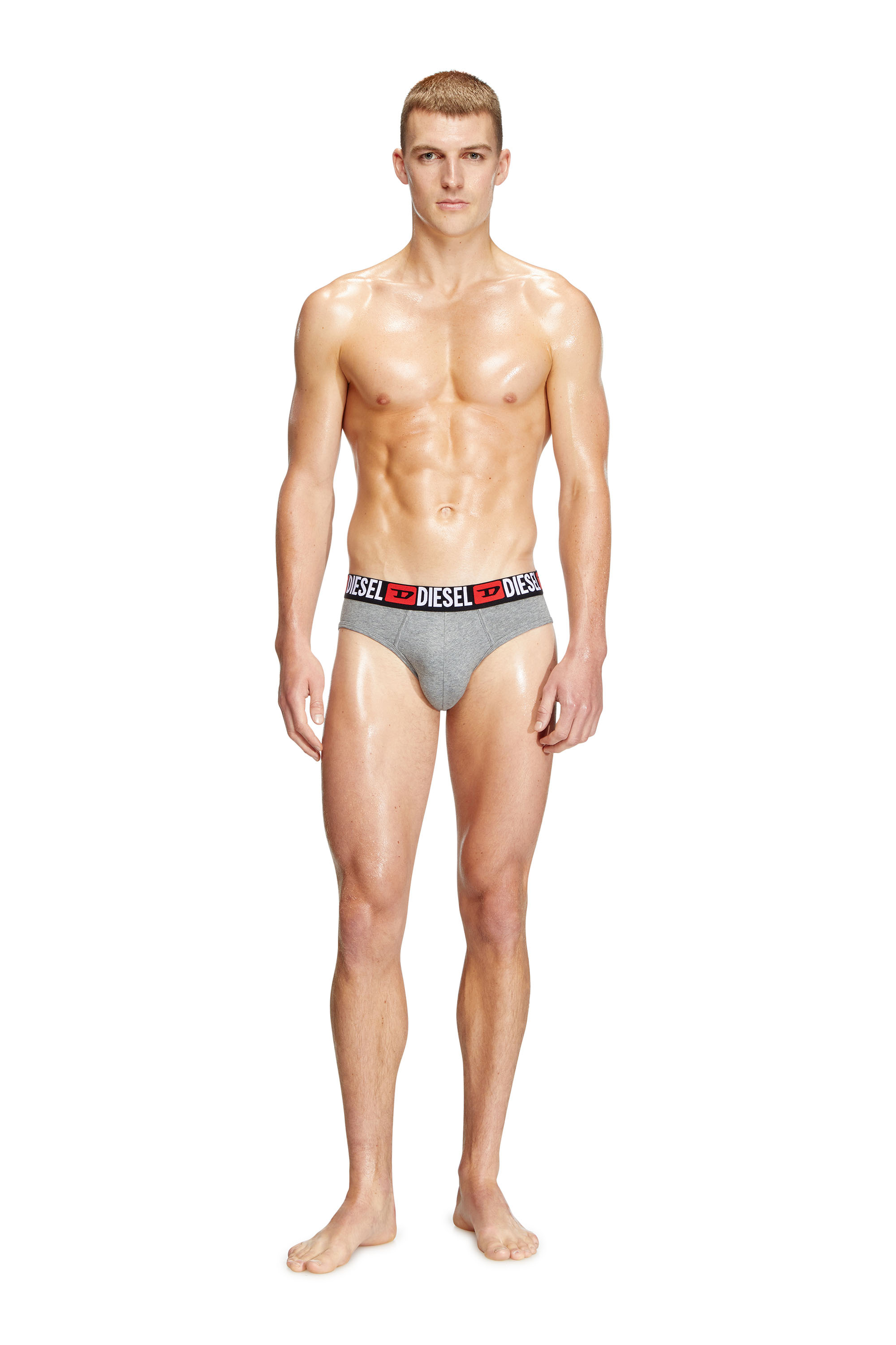 Diesel - UMBR-ANDRETHREEPACK, Herren Einfarbige Briefs im Dreierpack in Weiss/Schwarz - 1