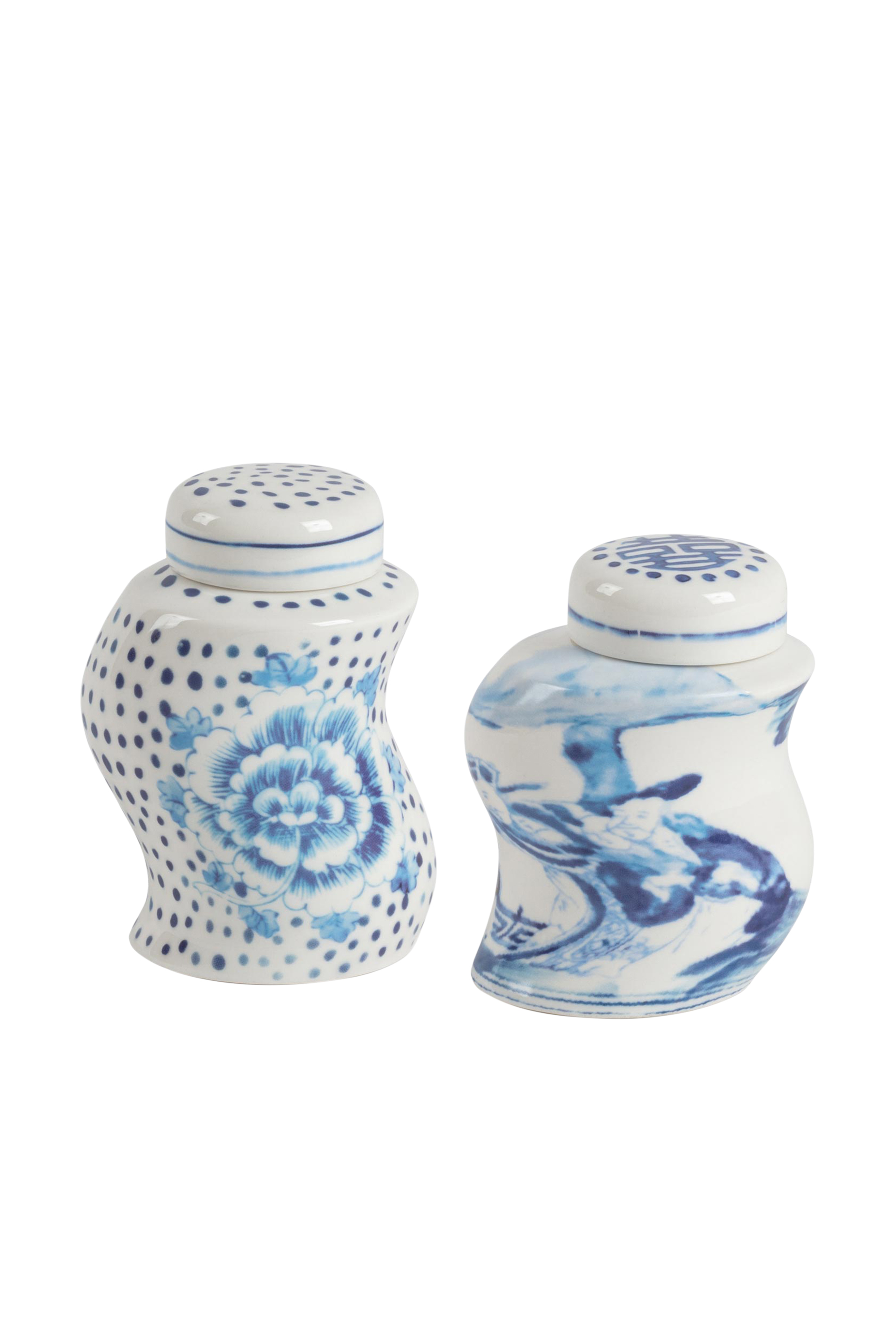 Diesel - 11289 PORCELAIN SPICES SHAKER SET "CLASS, Unisex Porzellan-gewürzstreuer-set in Weiss/Blau - 1