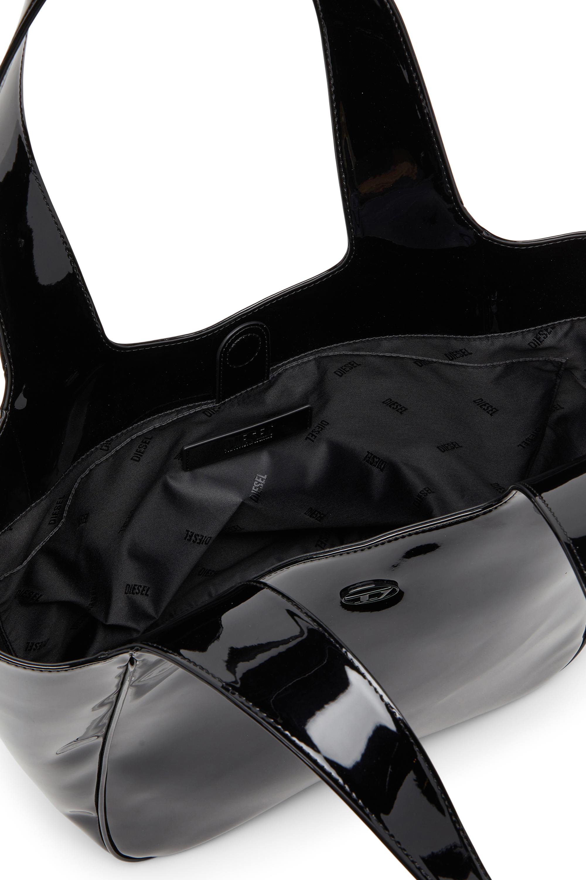 Diesel - PLAY SHOPPER EW, Damen Play-Tote-Tasche aus glänzendem PU in Schwarz - 3
