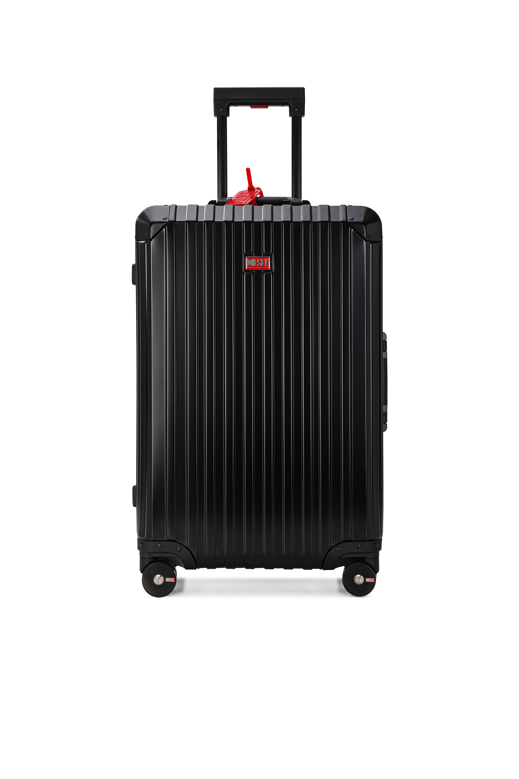 Diesel - DIESEL ALUMINUM TROLLEY- DSL002, Unisex Koffer aus Aluminium Gr&ouml;&szlig;e M in Schwarz - 1