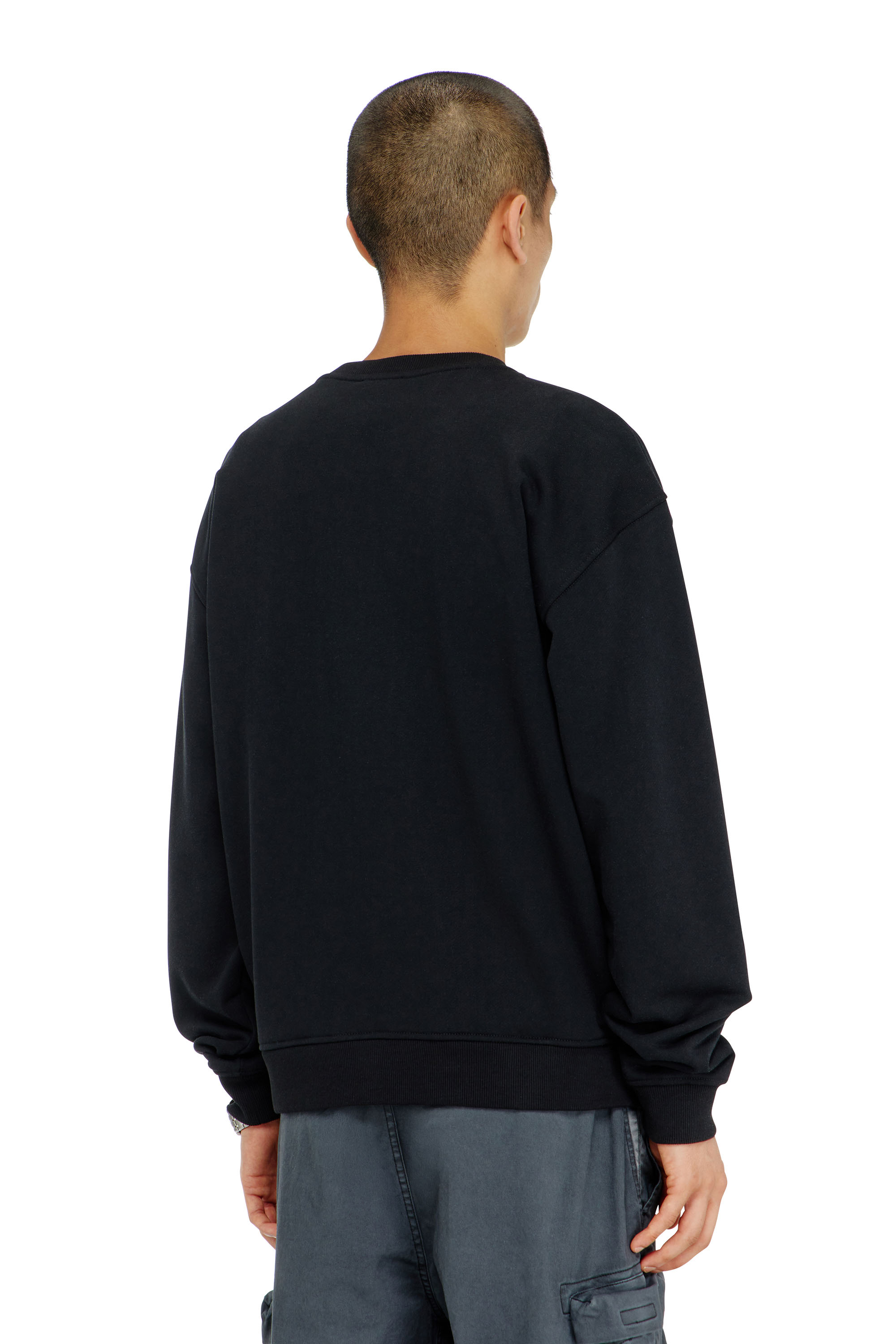 Diesel - S-NORM-AA5, Herren Baumwoll-Sweatshirt mit Mikro-Logo-Stickerei in Schwarz - 4
