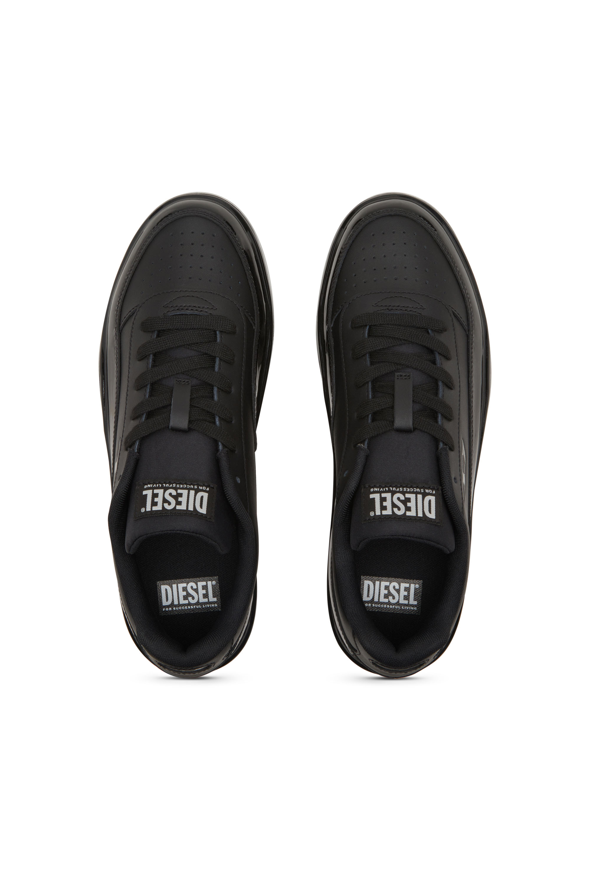 Diesel - S-TRACKER-D LOW, Herren S-Tracker-D-Sneakers aus silikonbeschichtetem Leder in Schwarz - 6