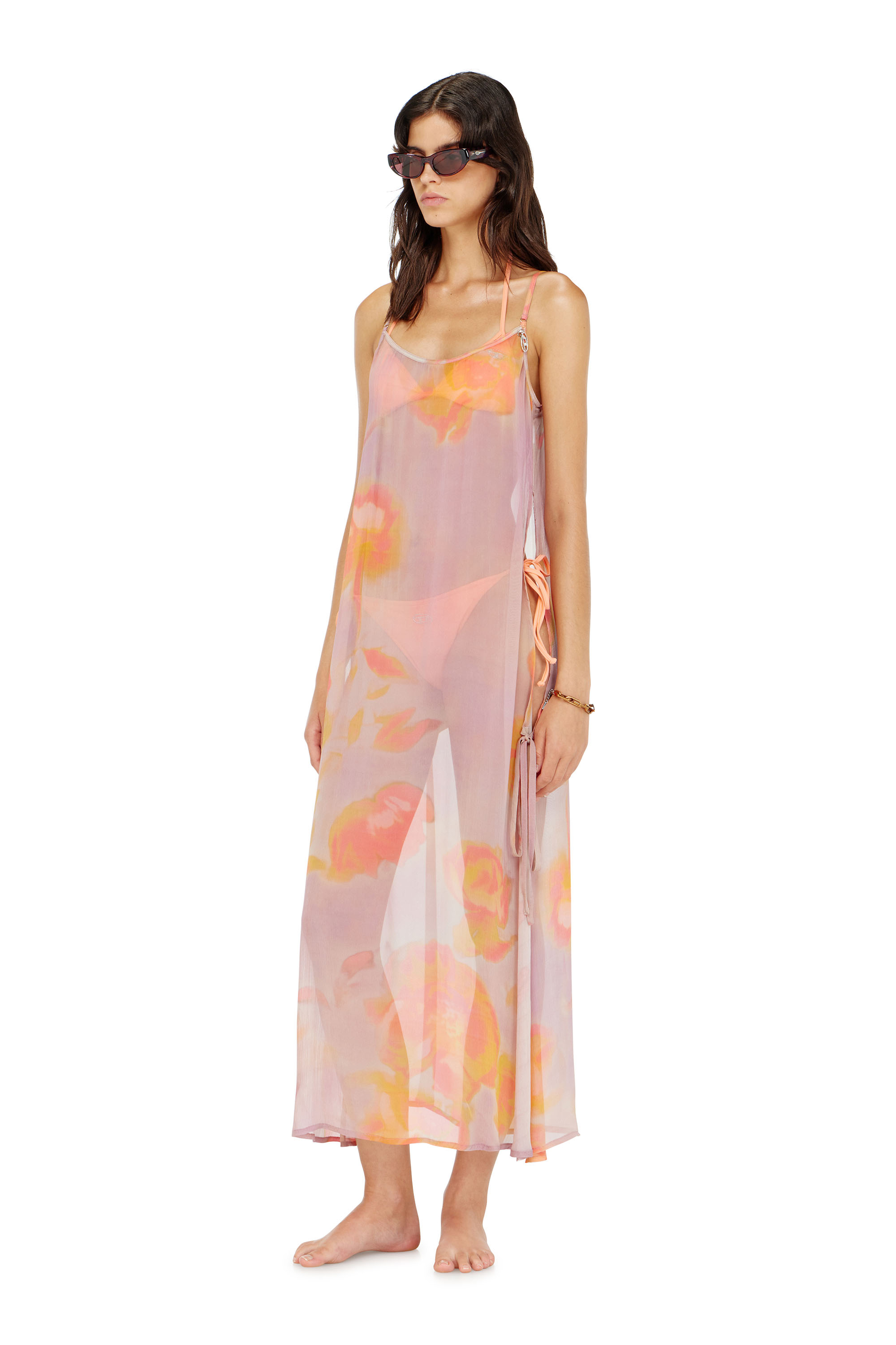 Diesel - VANYA-UTLT, Damen Strandkleid aus Chiffon mit Blumenmuster in null - 1