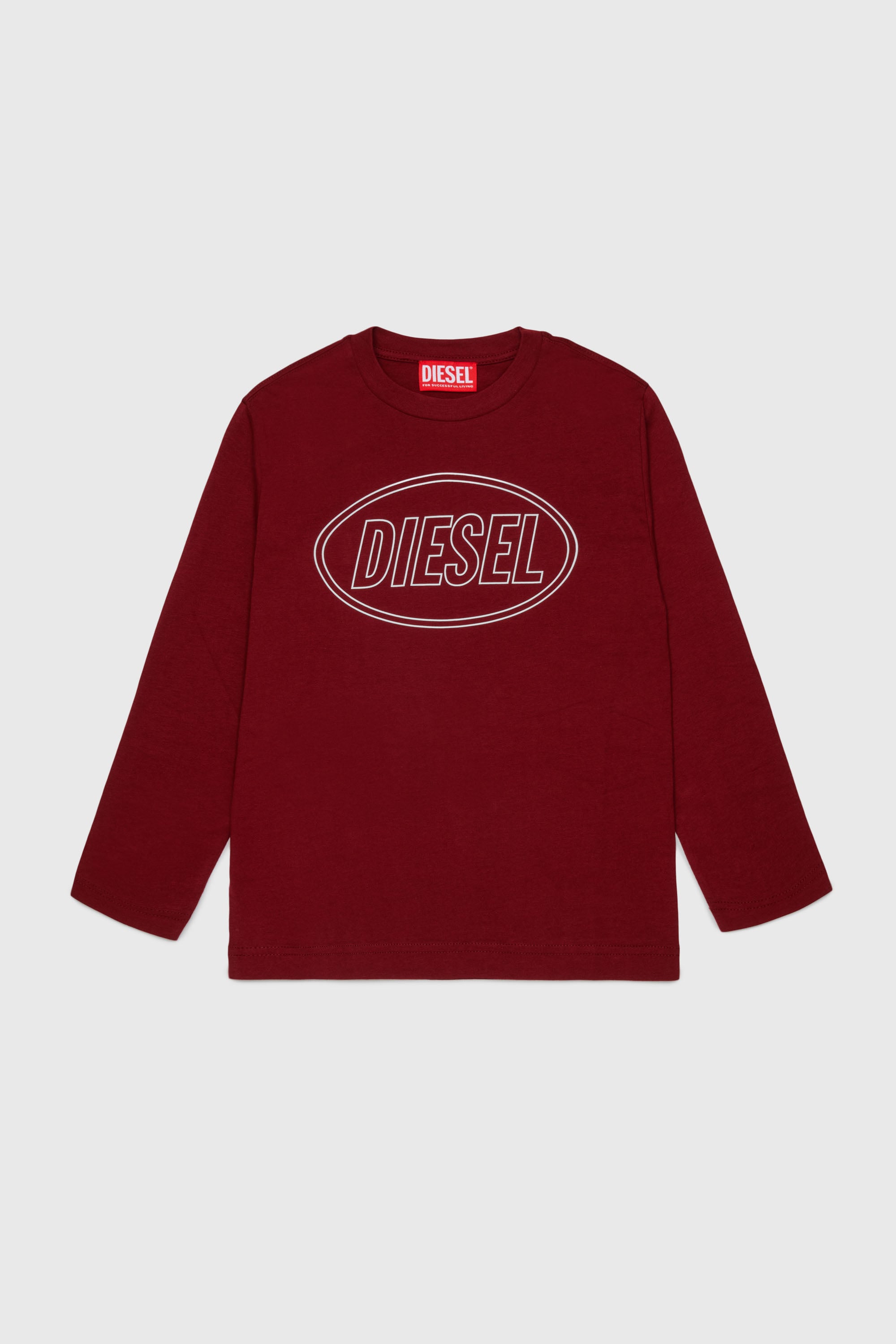 Diesel - TCIRCLELS OVER, Herren Langarm-T-Shirt mit Oval D Logo in Rot - 1