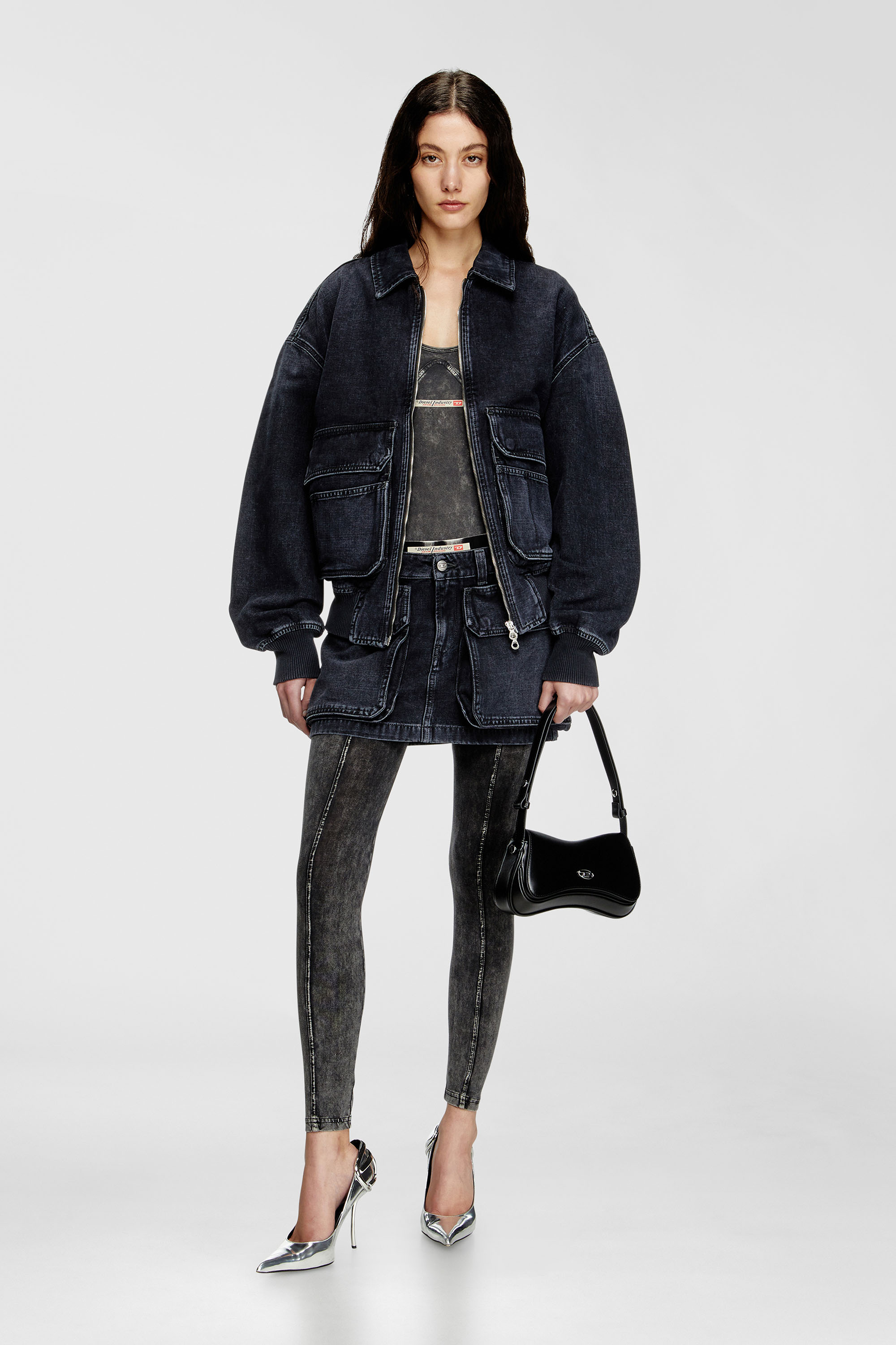 Diesel - D-KURZ, Unisex's Jacket in batavia-weave denim in Black - 2