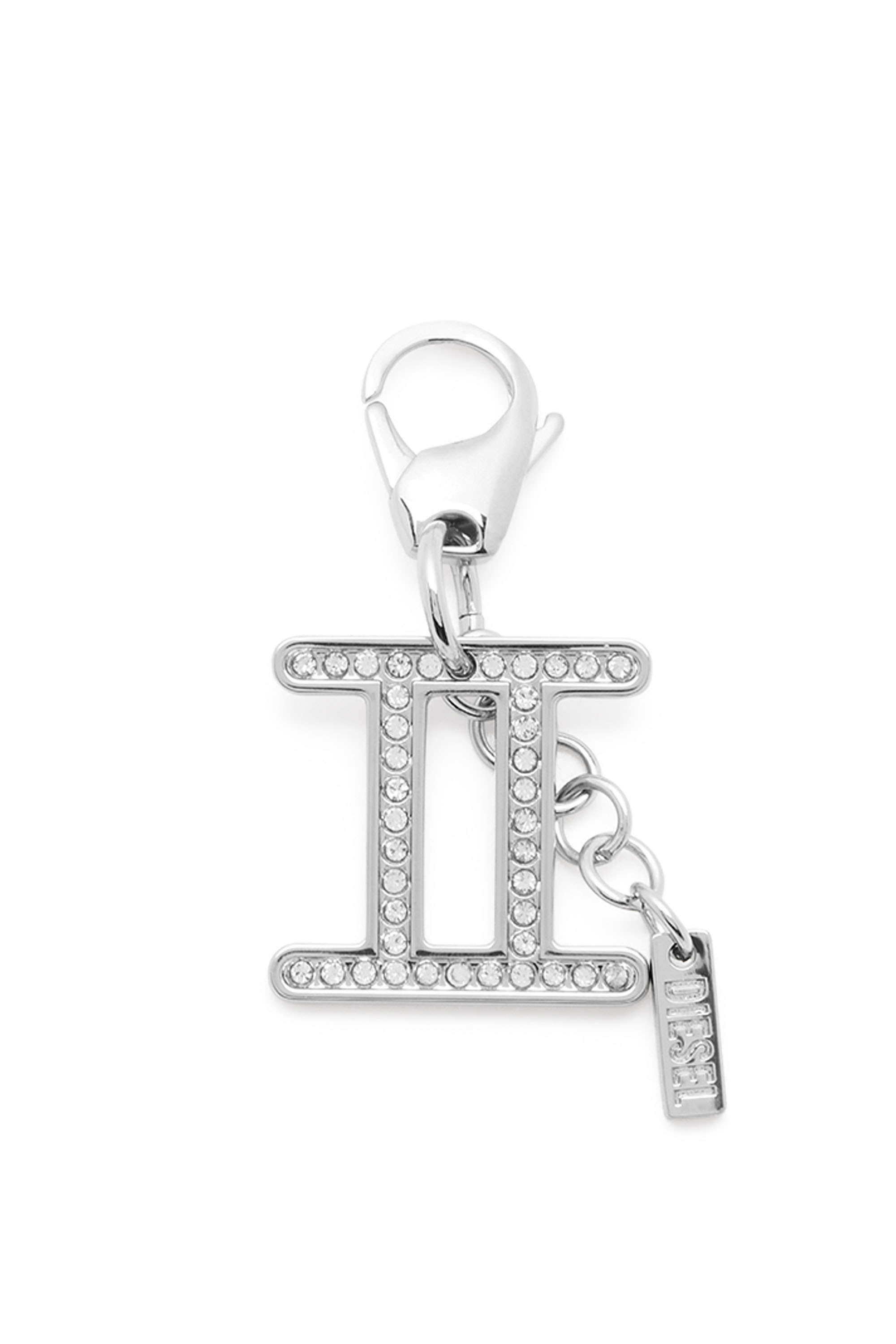 Diesel - CHARM GEMINI, Unisex Metall-Zwillinge-Anh&auml;nger mit Strasssteinen in Silber - 1