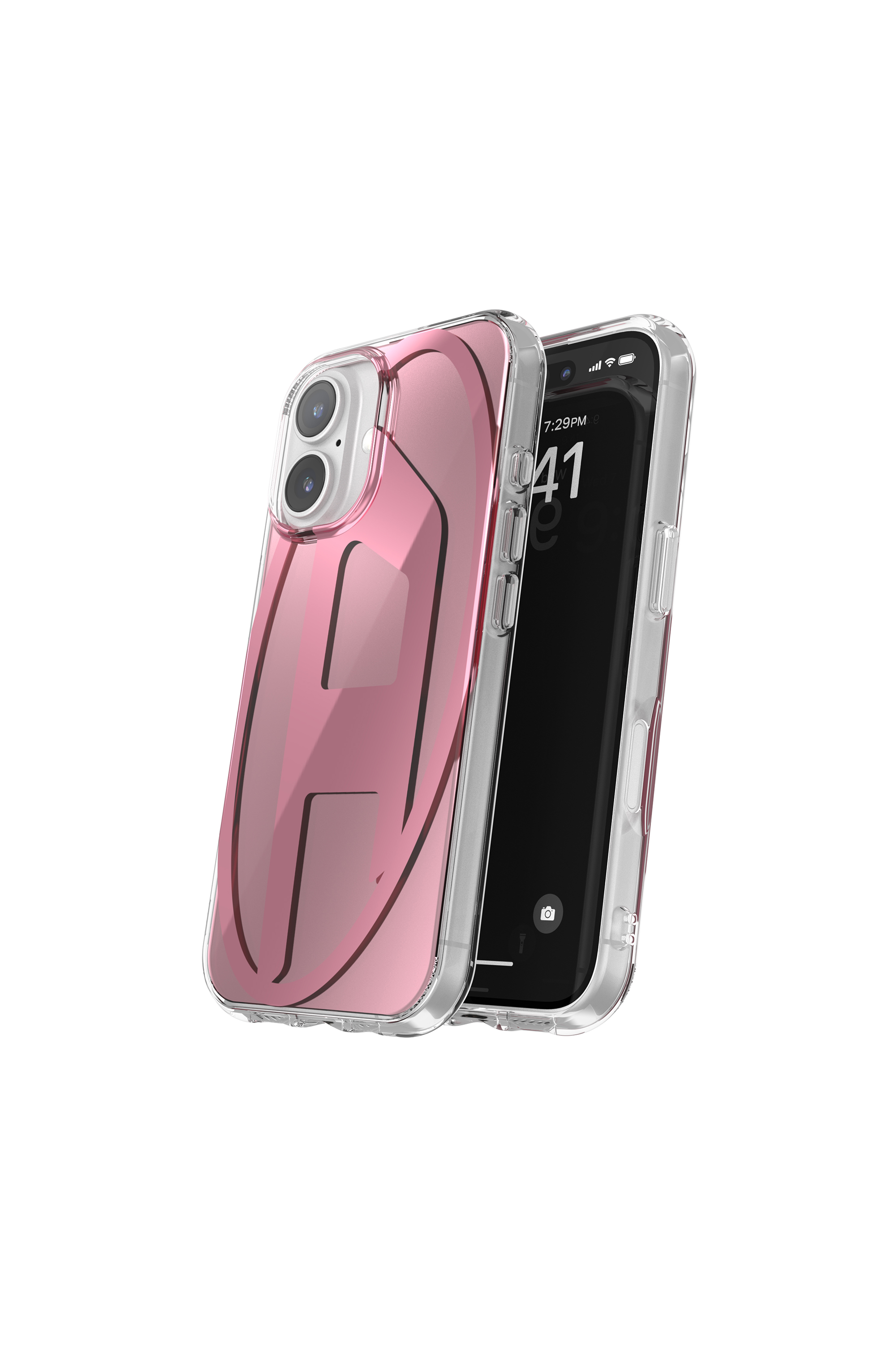 Diesel - 60163 AOP CASE, Unisex Oval D Mirror Case for iP 16 in Rosa - 2