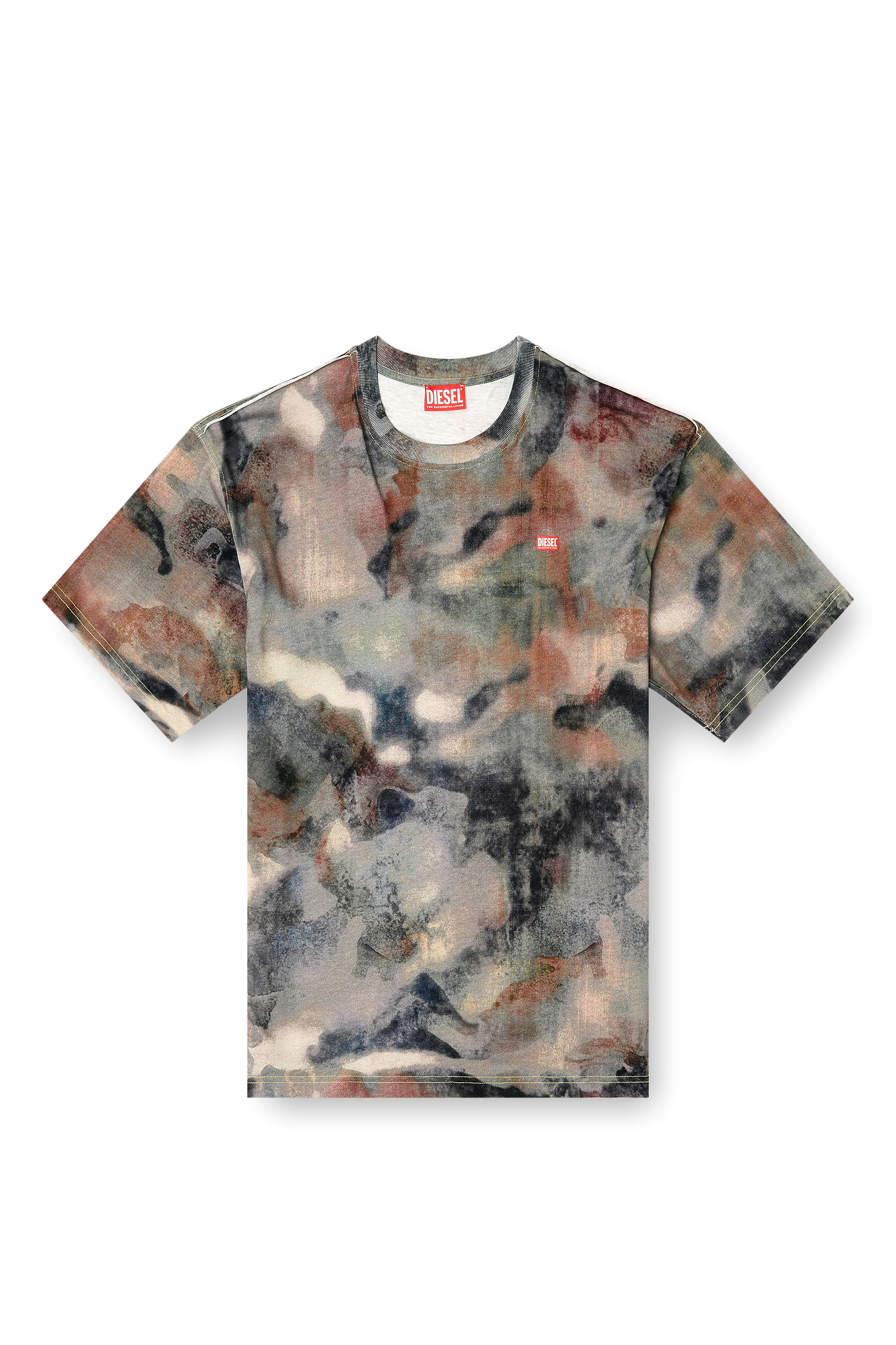 Diesel - T-BOXT-V7, Herren Schweres Baumwoll-T-Shirt mit Camouflage-Print in Gr&uuml;n/Braun - 3
