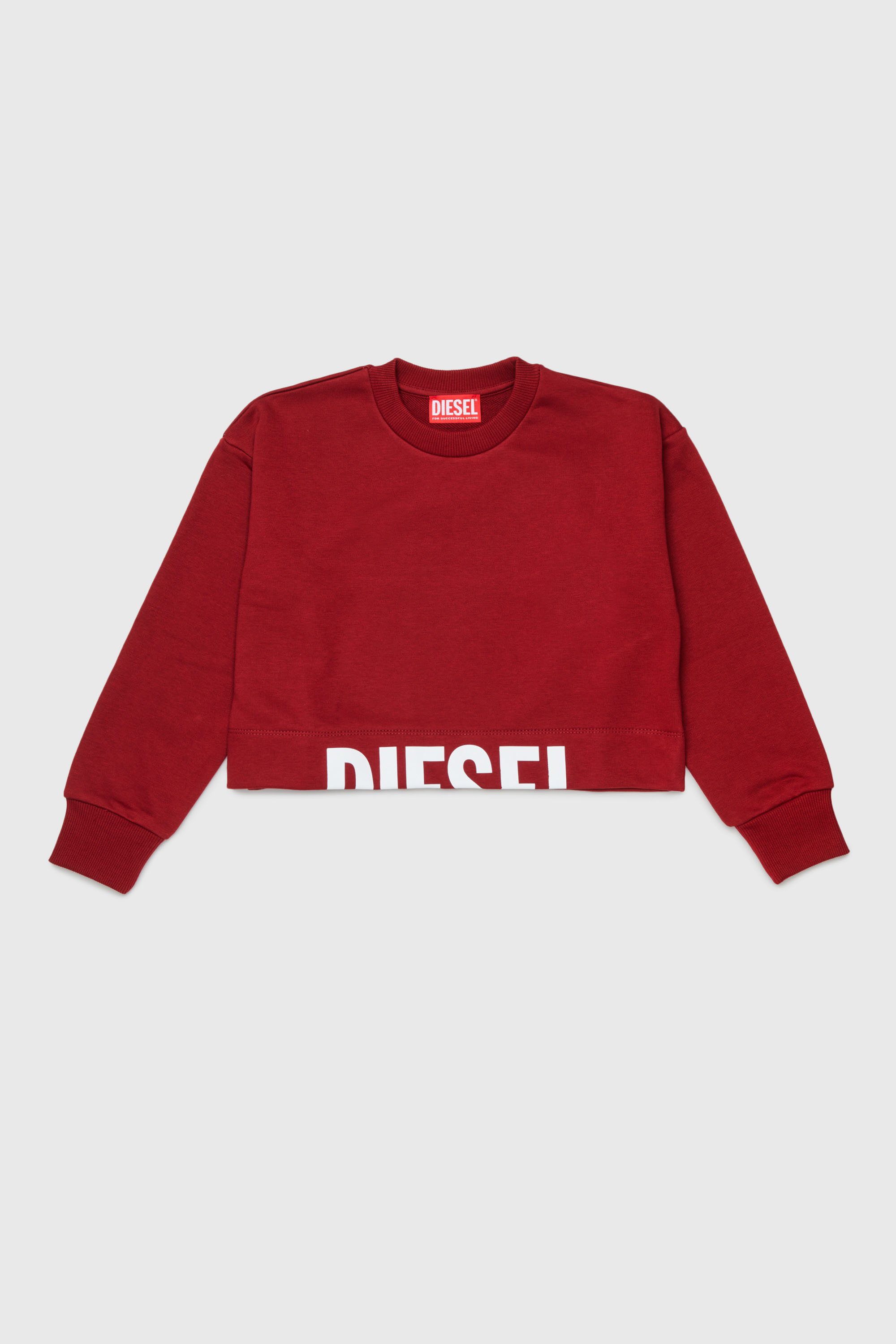 Diesel - SCEFY, Damen Sweatshirt mit abgeschnittenem Logo in Rot - 1