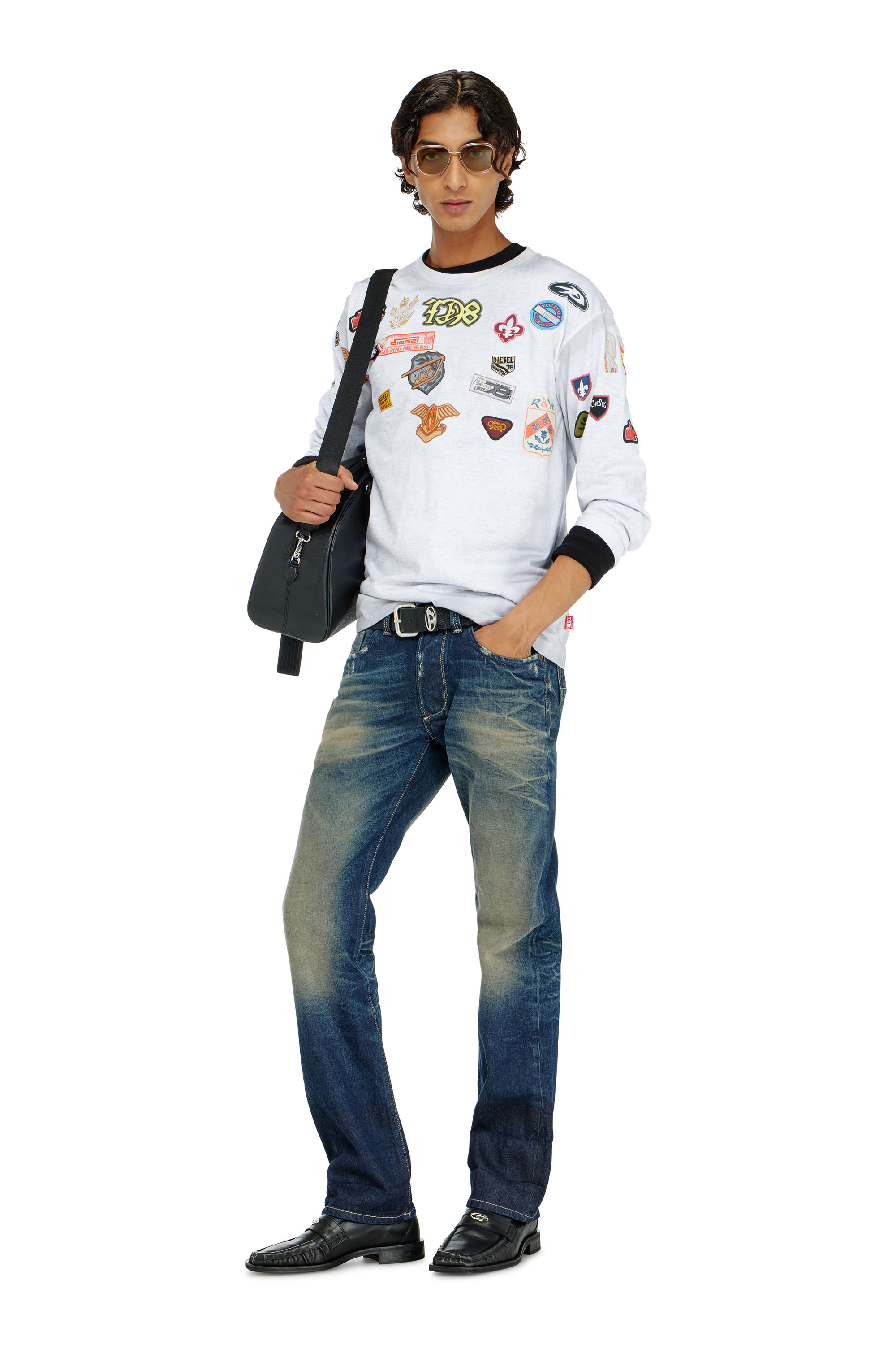 Diesel - T-NORME-LS-PATCHES, Herren Langarm-T-Shirt mit all-over patches print in null - 1