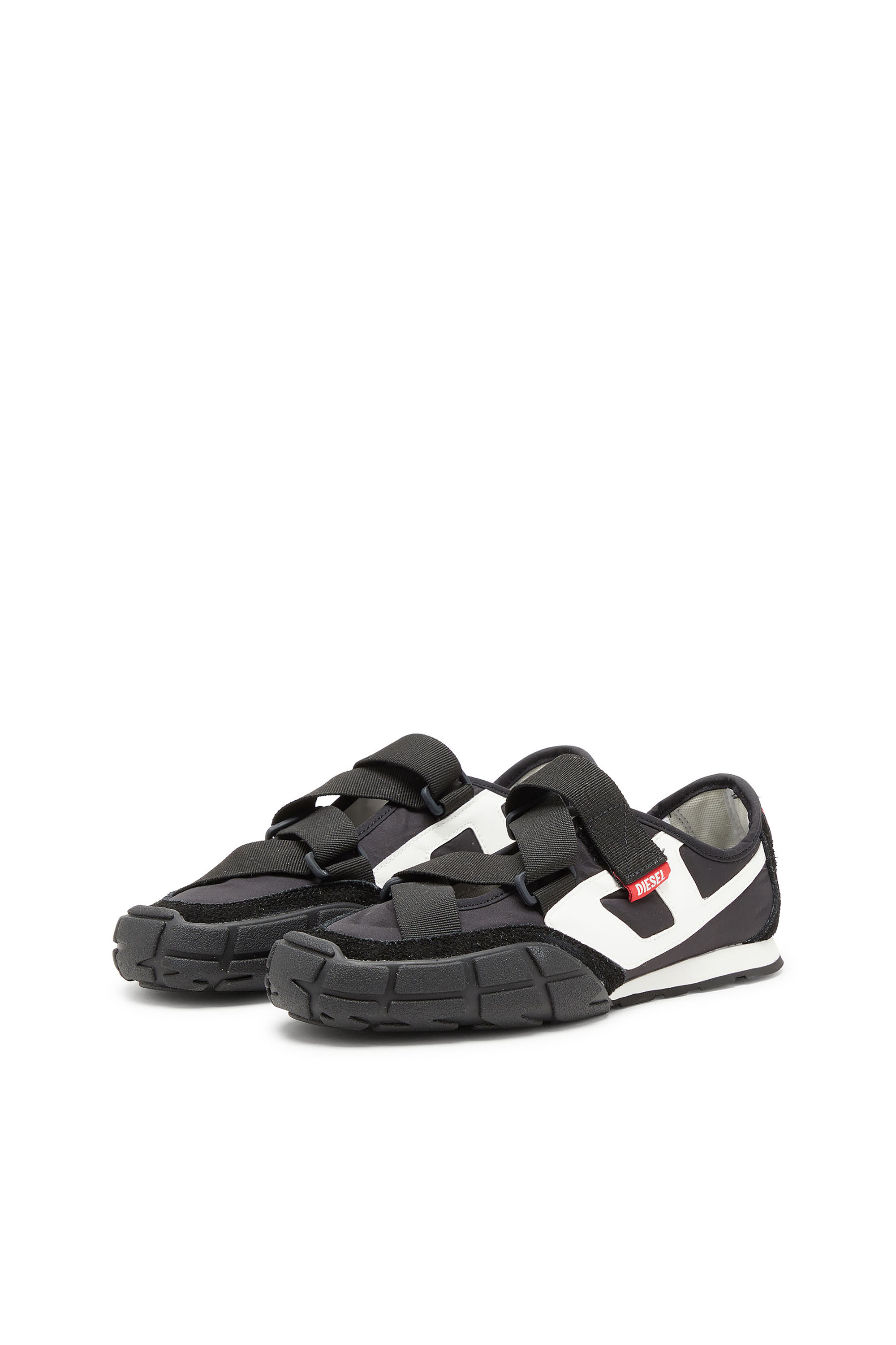 Diesel - S-PAGODHA SLIP-ON W, Damen S-Pagodha-Schnürsenkel-Freie Sneakers aus Ripstop mit Riemen in Schwarz/Weiß - 7