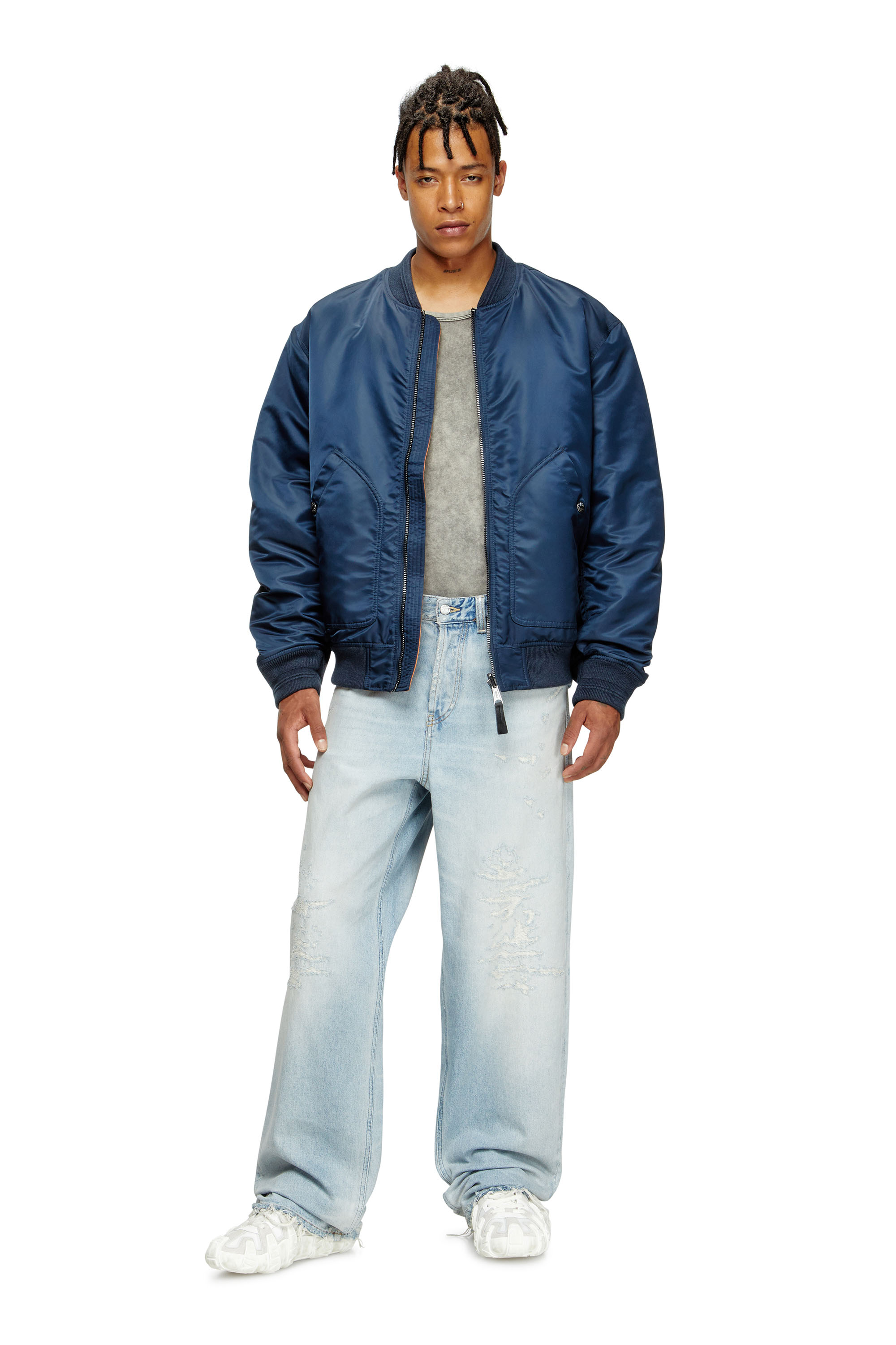 Diesel - S-D-GRIFFE LOW, Herren S-D-Griffe - Turnschuhe aus Nylon in Weiss/Grau - 7