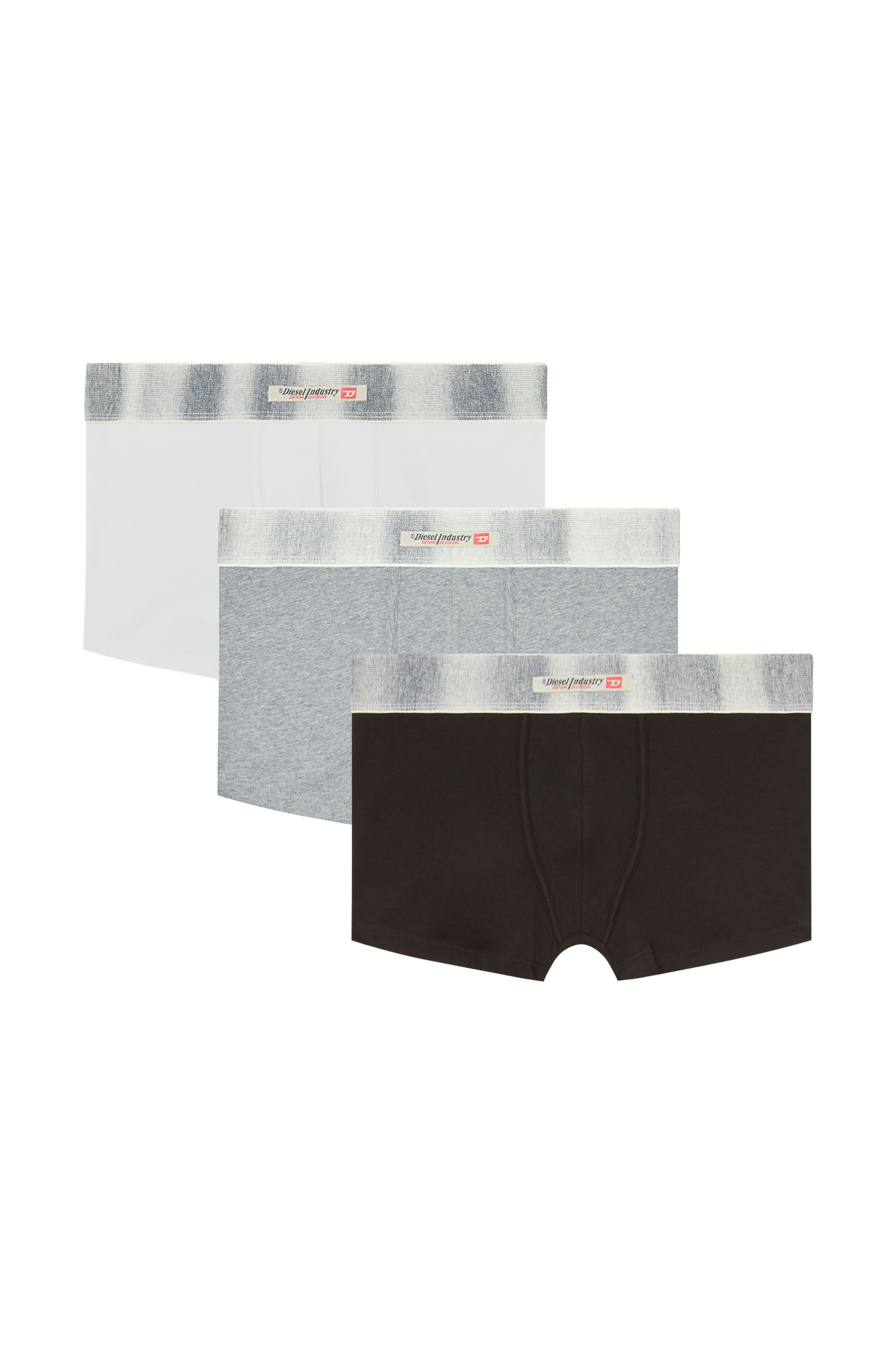 Diesel - DAMIEN-DNM-3PACK, Herren Boxershorts aus Stretch-Baumwolle mit Satinbund im Dreierpack in Bunt/Grau - 1