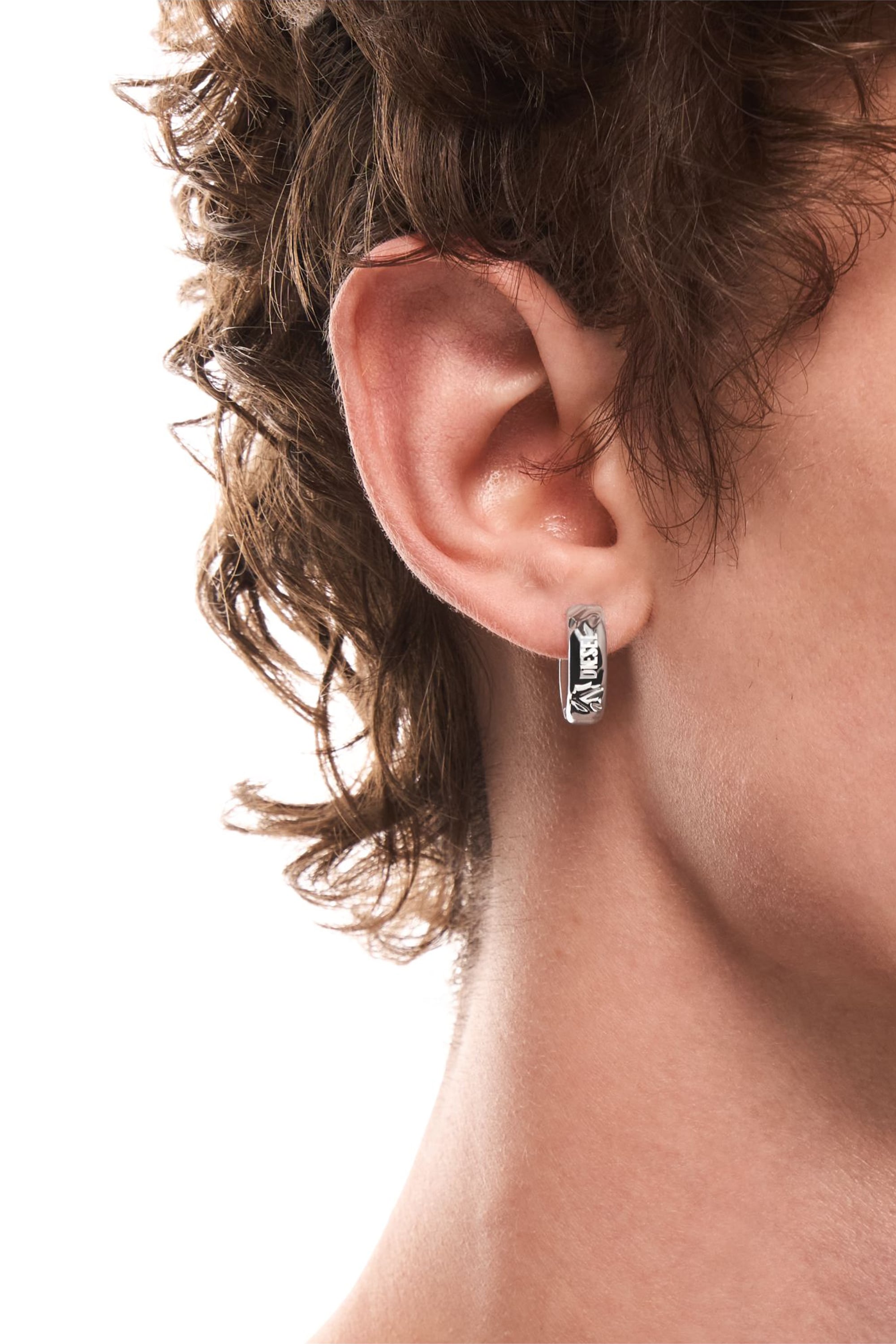 Diesel - DX1730040, Unisex Creole aus Edelstahl in Silber - 4