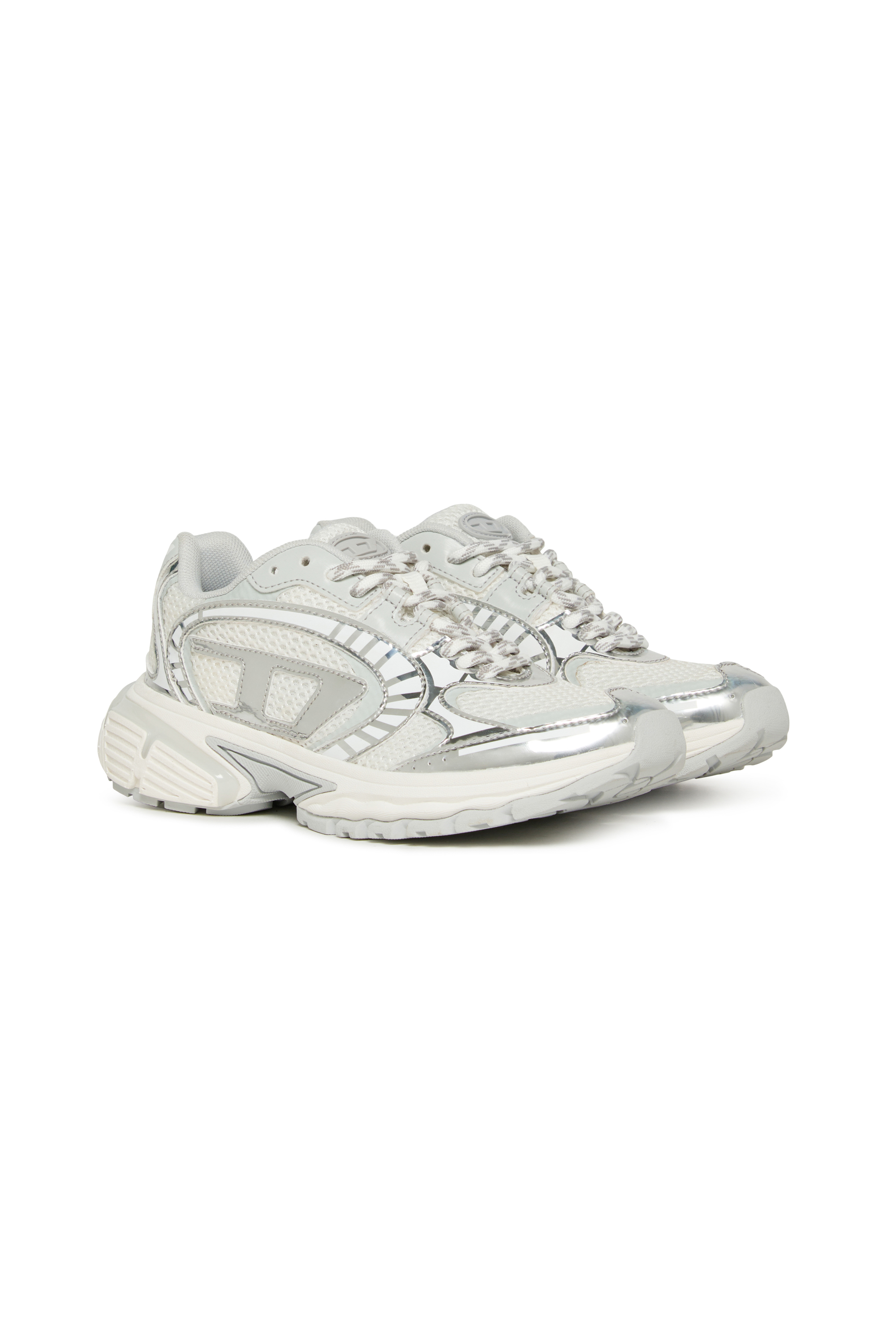 Diesel - S-PRO-V-DENSE LOW, Unisex S-Pro-V-Dense - Sneakers aus Nylon mit Oval D Logo in Weiß/Silber - 2