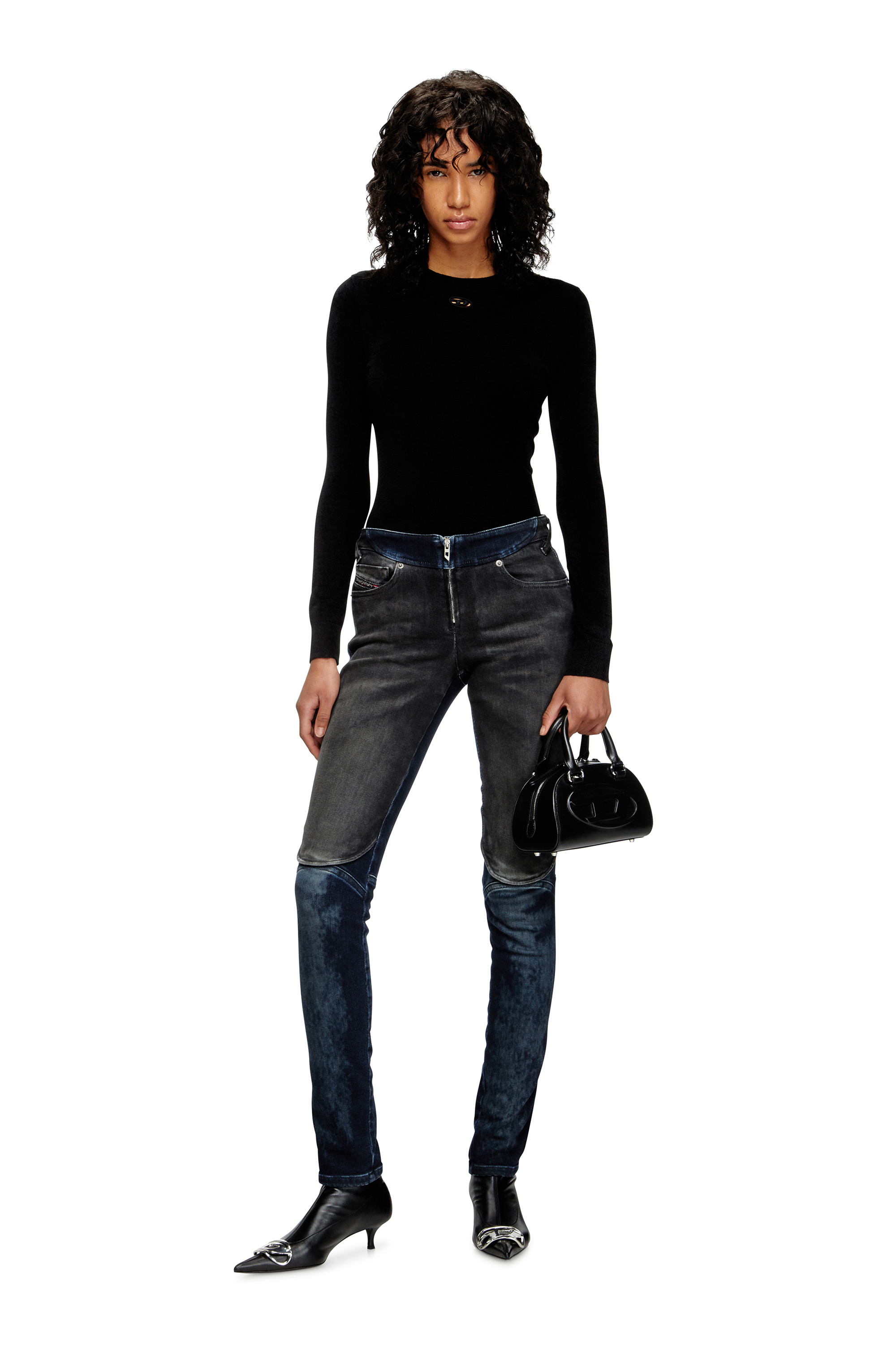 Diesel - 1DR DOME CROSSBODY, Damen 1DR Dome-Mini-Bowling-Tasche aus Leder in Schwarz - 7