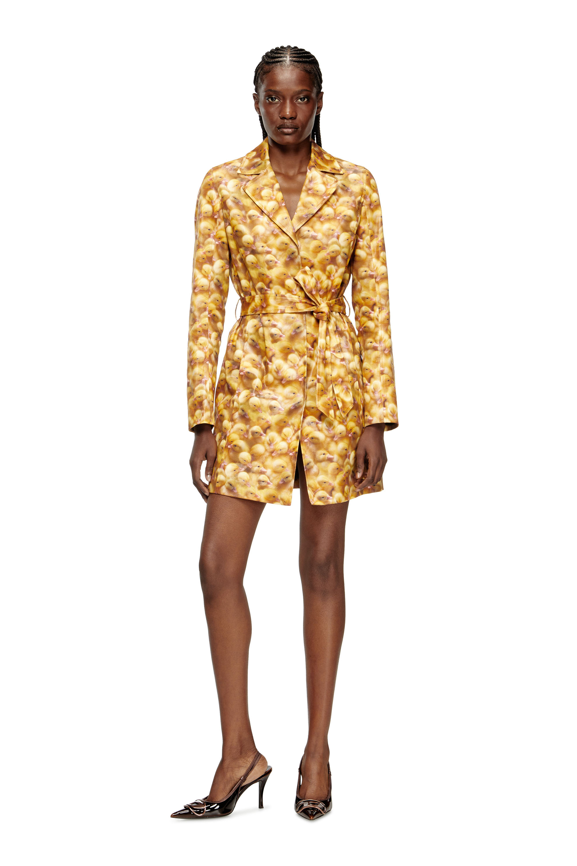 Diesel - G-OJI, Damen Trenchcoat mit Enten-Motiv in Gelb - 2