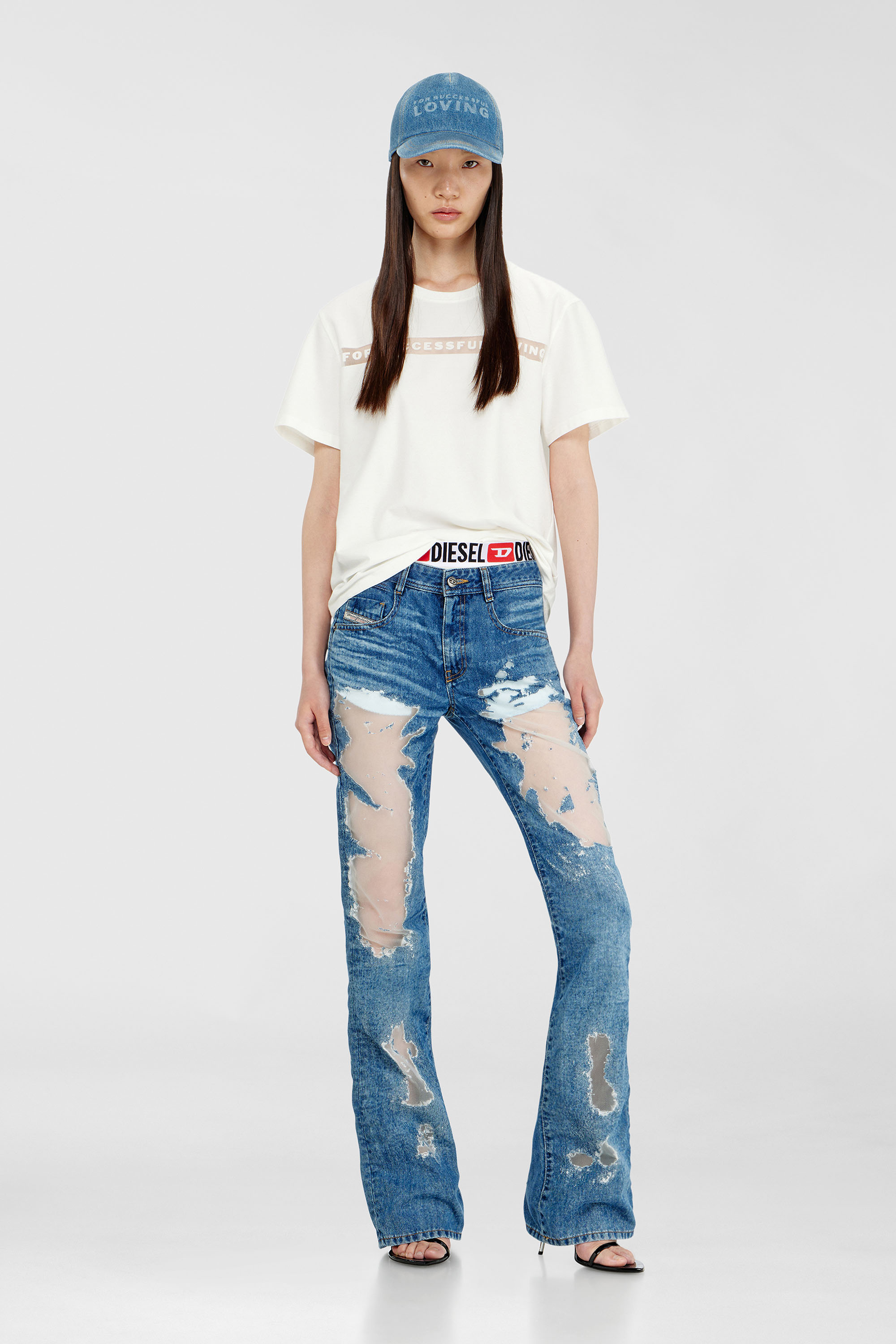 Diesel - PR-T-NOTS-CHI-R, Unisex T-Shirt mit For Successful Loving Logo in Wei&szlig; - 2