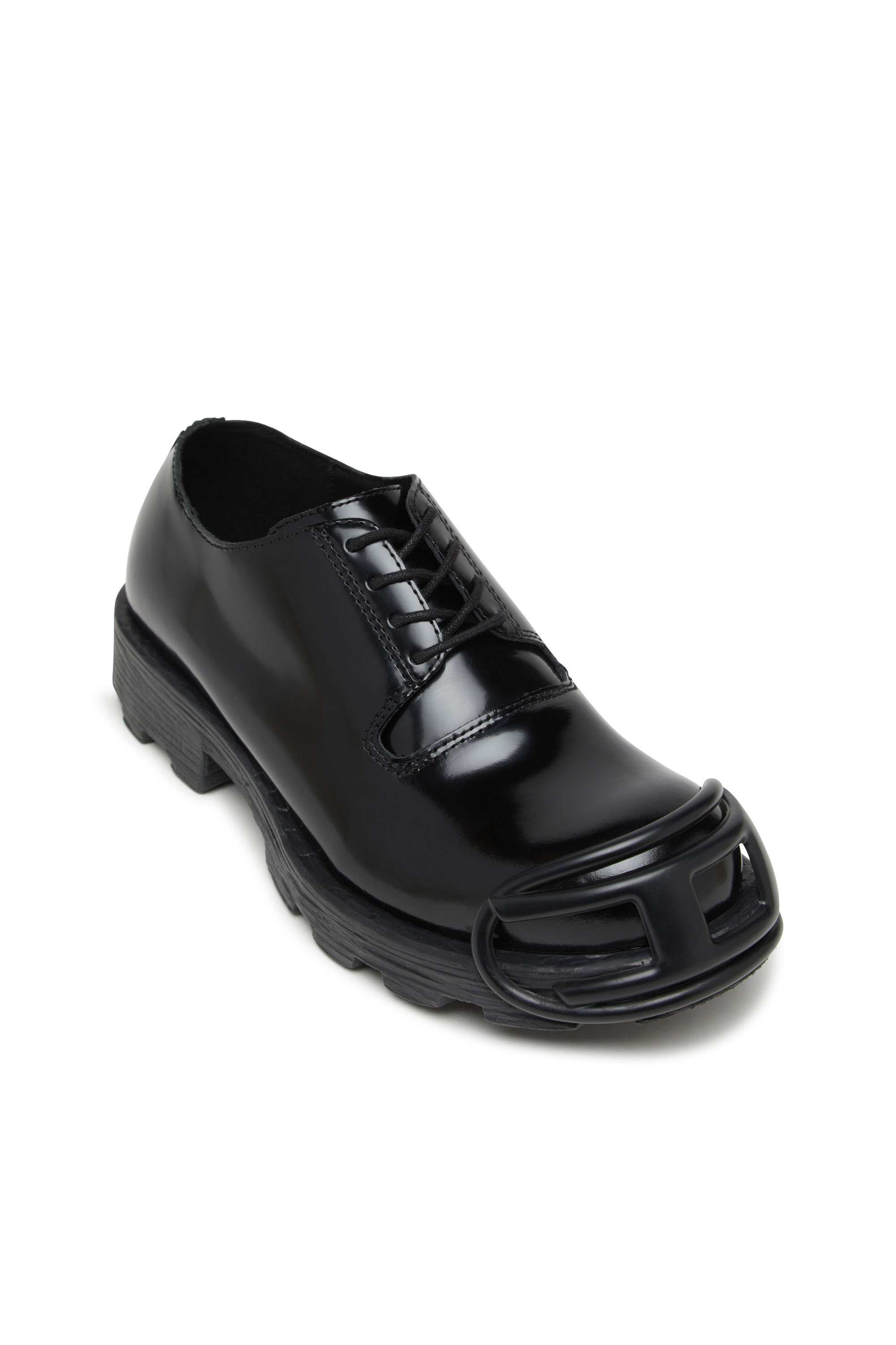 Diesel - D-HAMMER SO D, Herren D-Hammer-Schnürschuhe aus Leder mit Oval D-Zehenkappe in Opakes Schwarz - 6