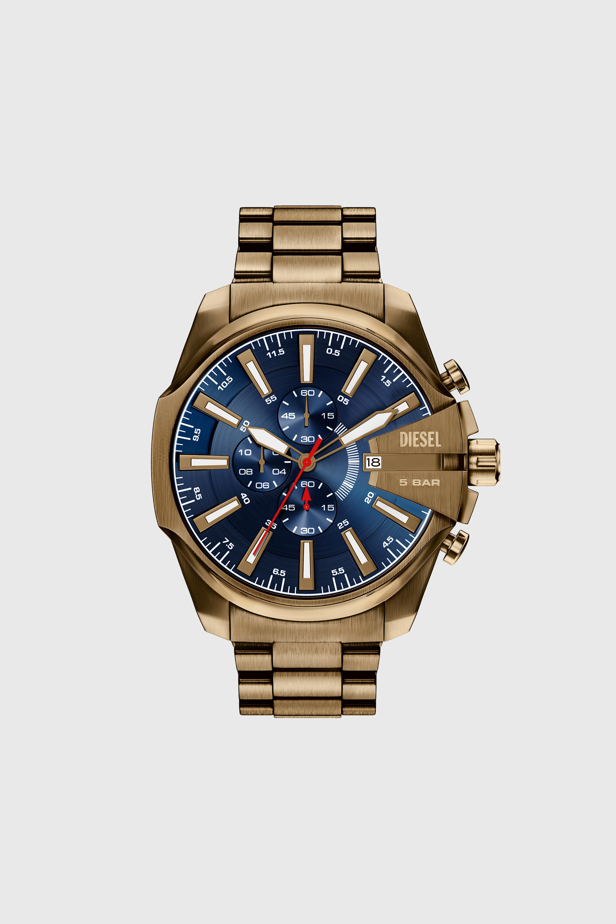 Diesel - DZ4736 WATCH, Herren Mega Chief Slim Uhr aus Edelstahl in Altgoldoptik in Gold - 1