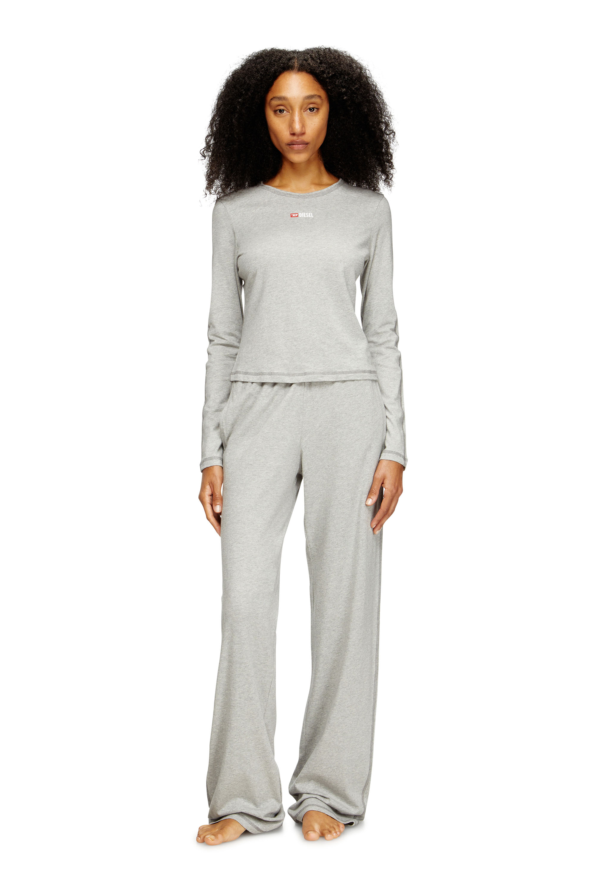 Diesel - SET-GILDA-D-CORE, Damen Pyjamas aus Stretch-Baumwolle in Hellgrau - 1