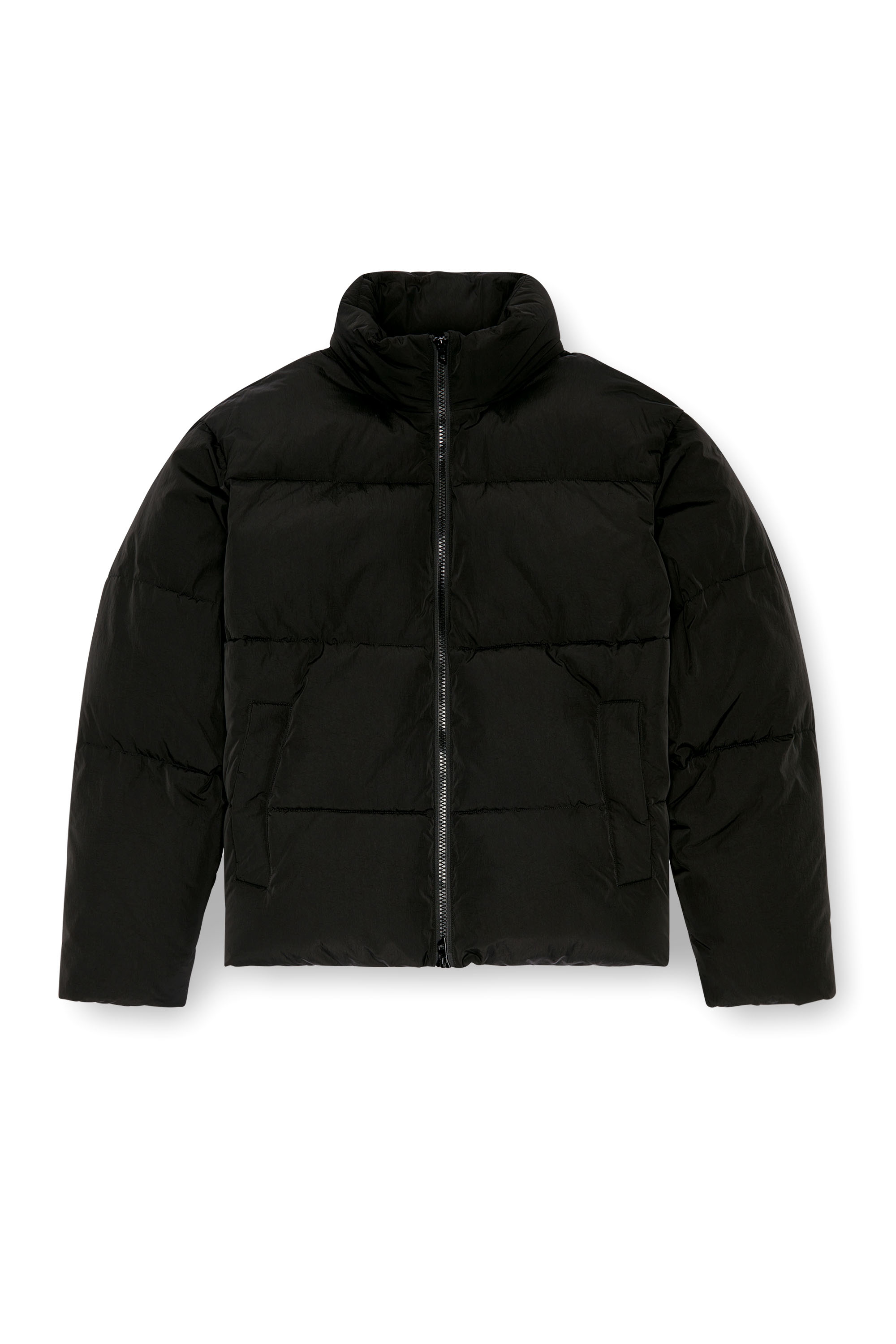 Diesel - W-RAVEEL, Herren Daunenjacke mit Kapuze aus Knitter-Nylon in Schwarz - 3