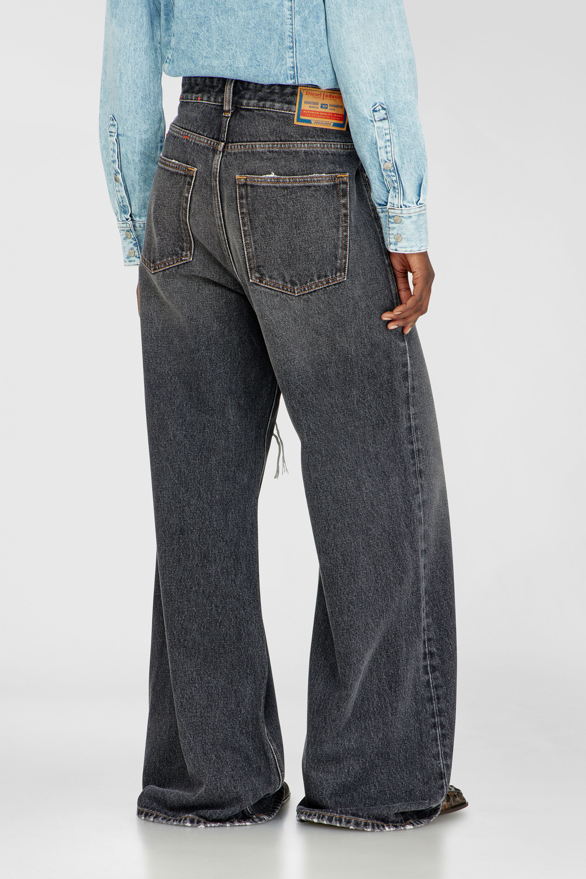 Diesel - Unisex Relaxed Jeans 1996 D-Sire 007F6, Schwarz/Dunkelgrau - 5