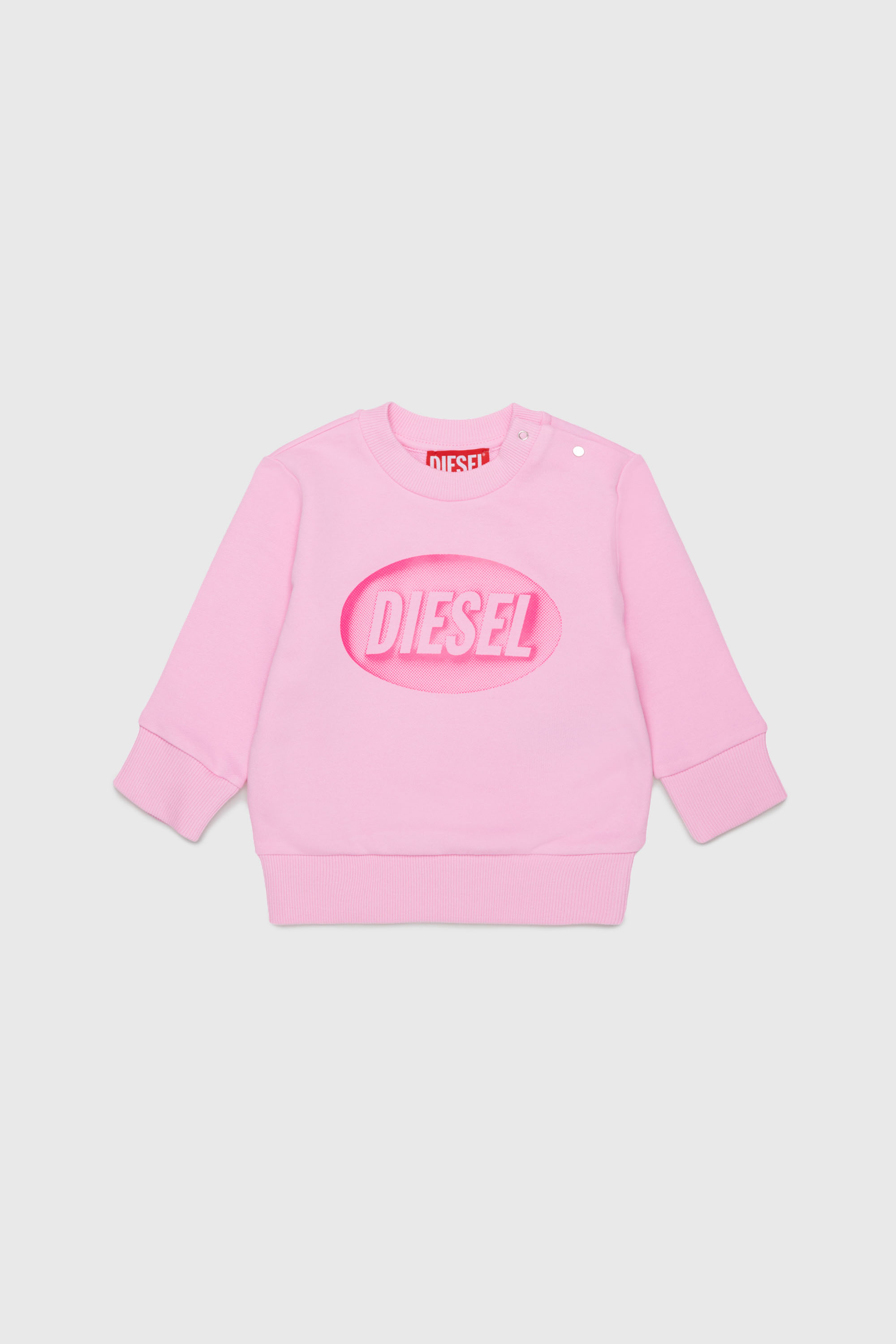 Diesel - SDSELB, Unisex Baumwoll-Sweatshirt mit Logo-Print in Rosa - 1