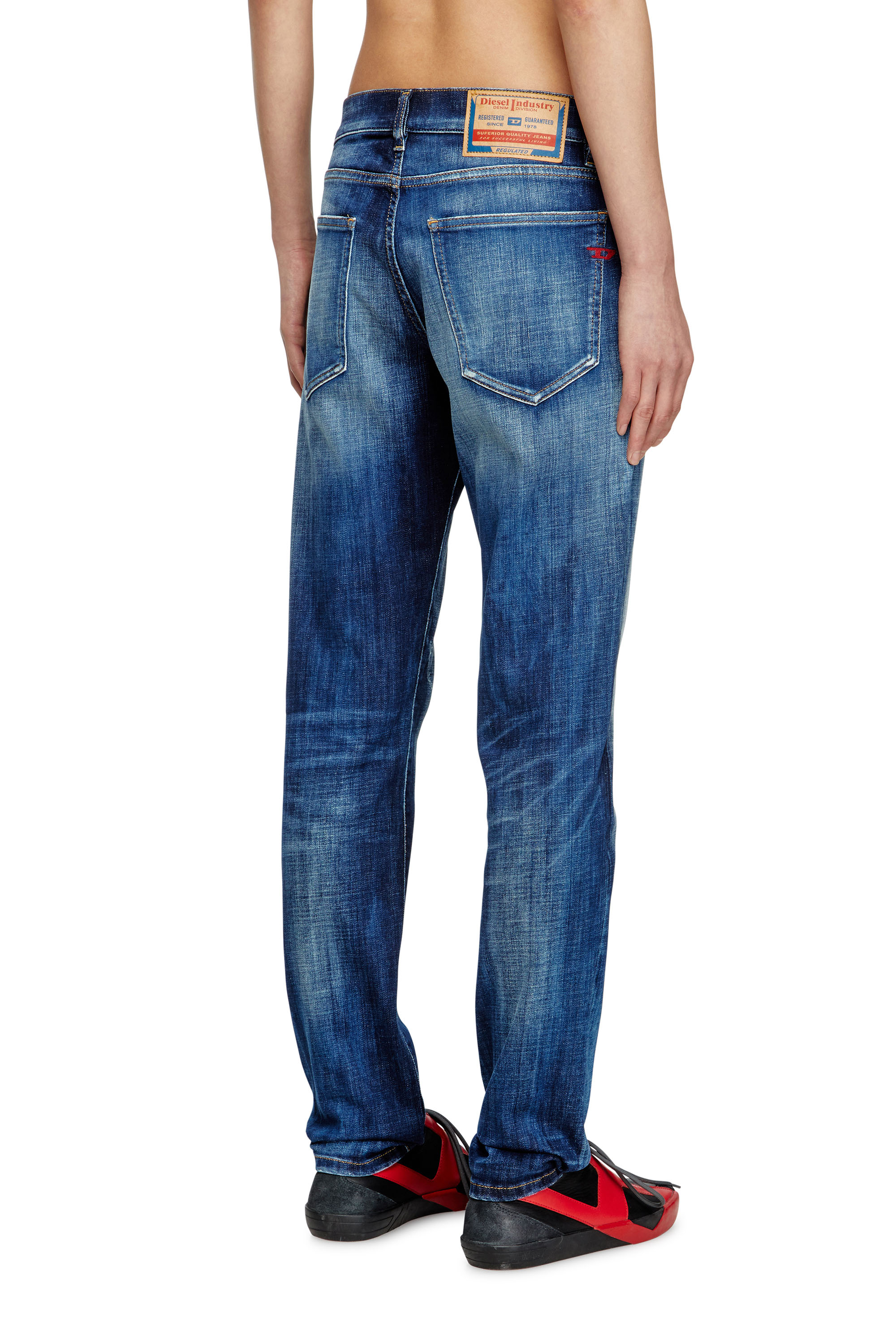 Slim Jeans 2019 D-Strukt 09M17, Dark Blue Diesel - Man's Slim Jeans 2019 D-Strukt 09M17, Dark Blue - 4