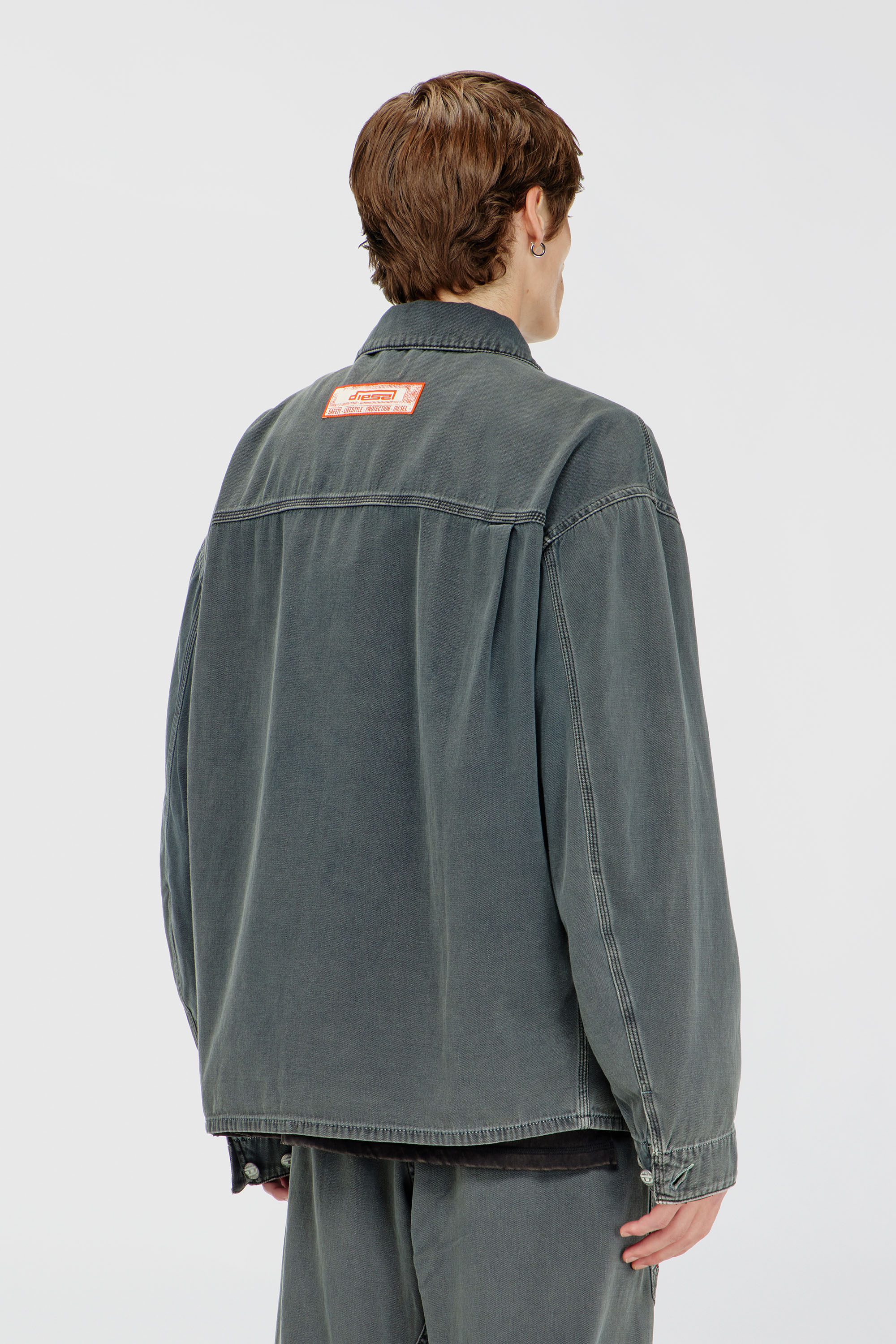 Diesel - D-STACK-U, Unisex Utility-Jacke aus farbigem denim in Grau - 4