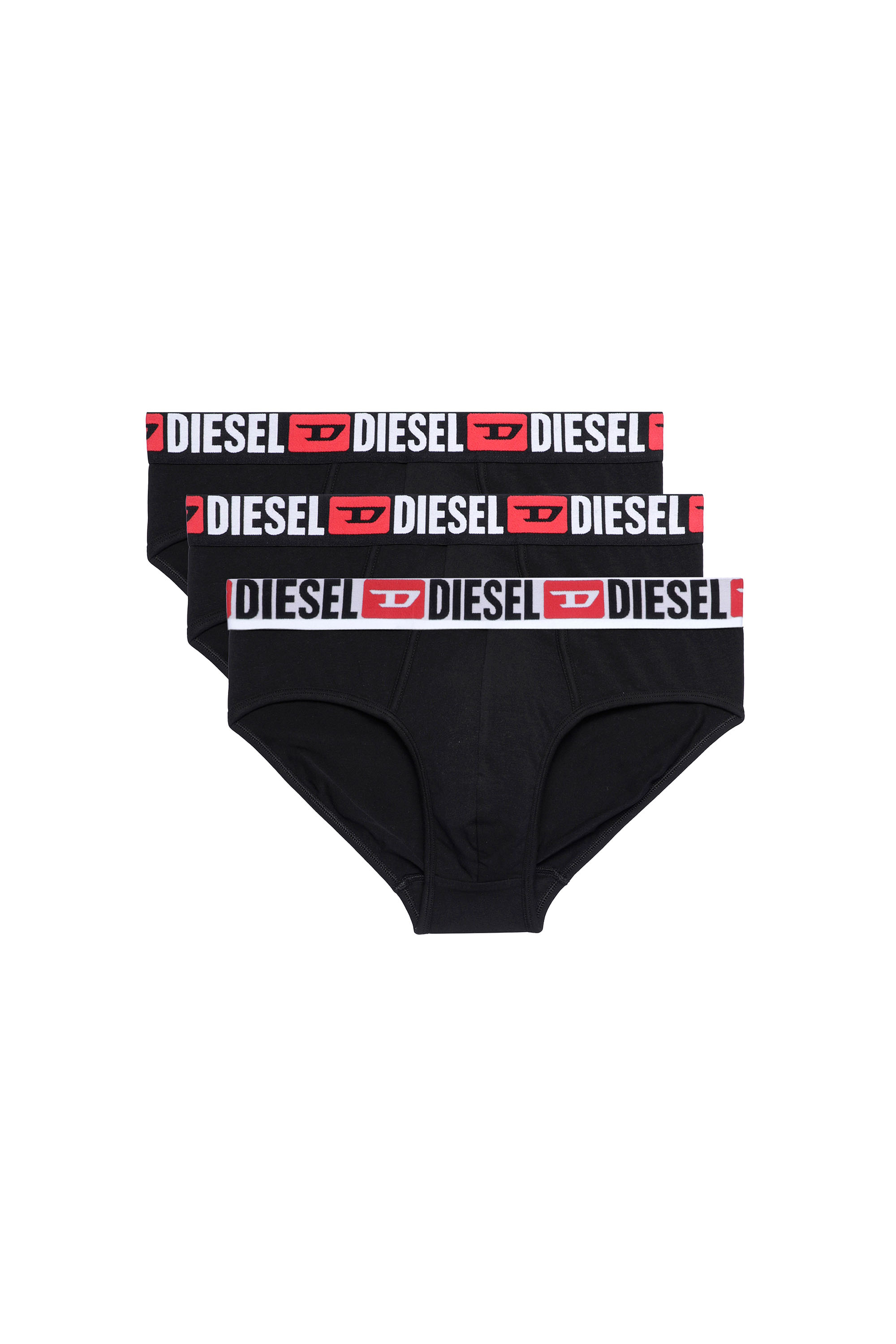Diesel - UMBR-ANDRETHREEPACK, Herren Einfarbige Briefs im Dreierpack in Schwarz/Weiß - 2
