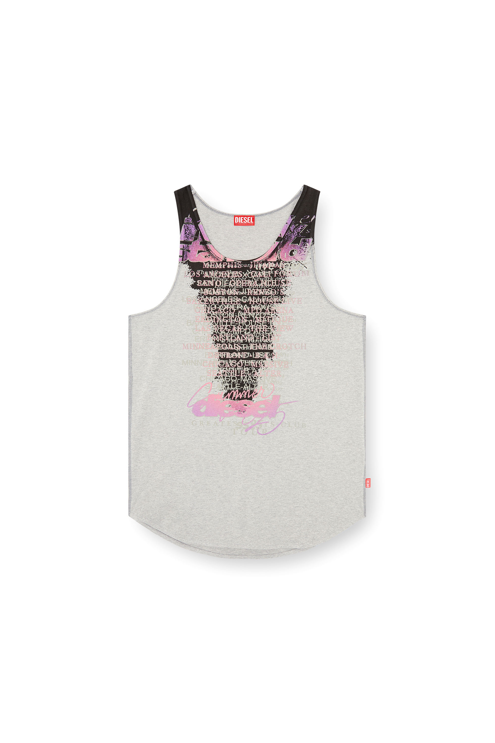 Diesel - T-SHAN, Unisex Tanktop mit Text-Print in Grau - 2