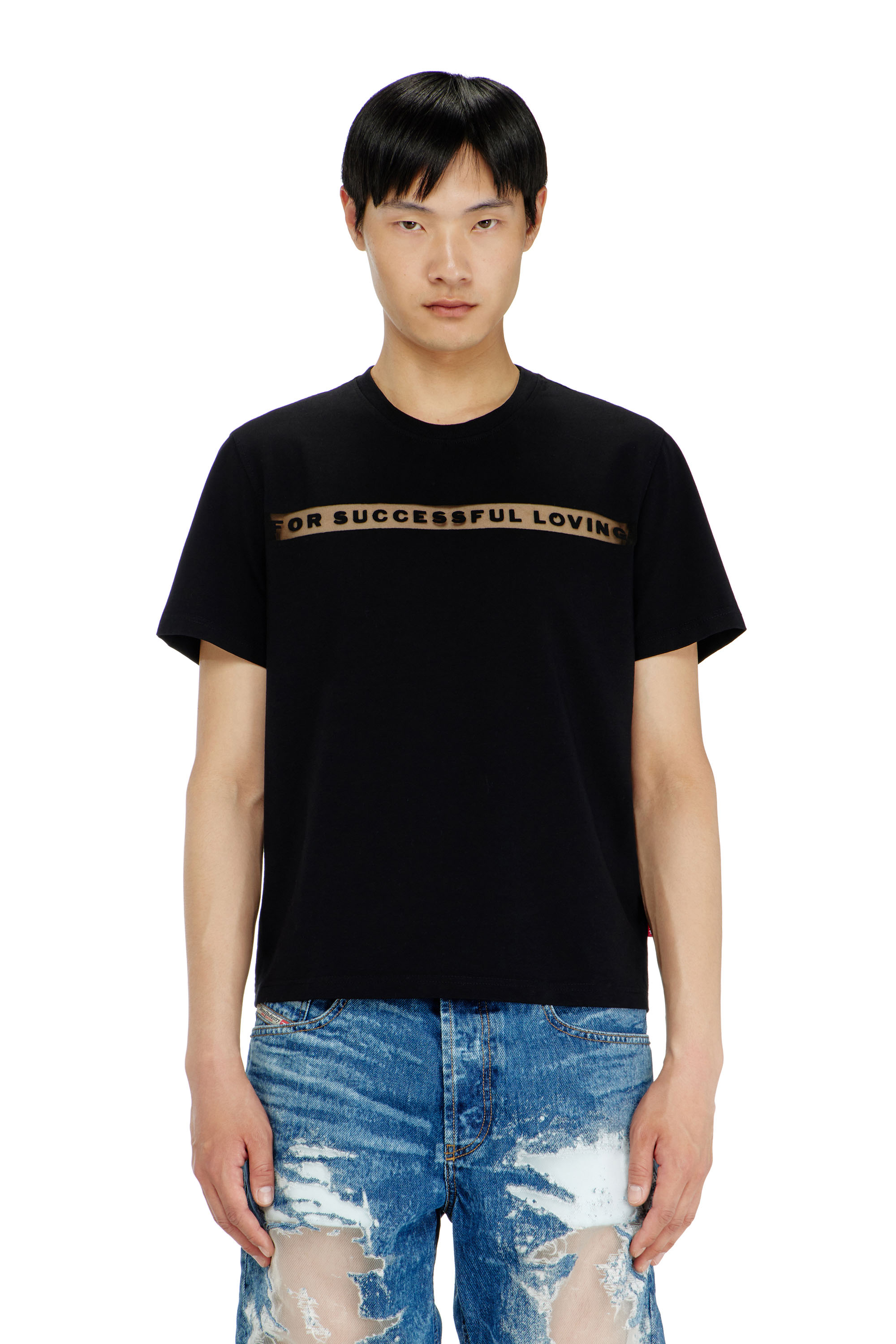 Diesel - PR-T-NOTS-CHI-R, Unisex T-Shirt mit For Successful Loving Logo in Schwarz - 1